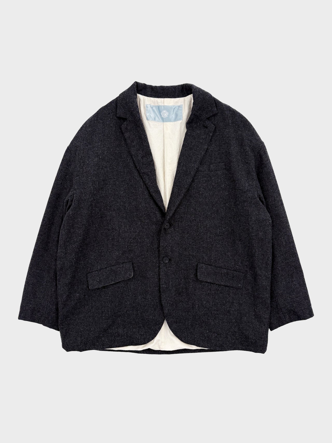 Dulcamara / 縮絨ウール2WAYカラーJK (CHARCOAL GRAY)