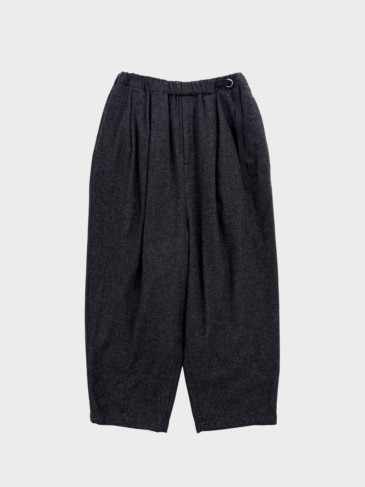 Dulcamara / 縮絨ウールタックワイドPT (CHARCOAL GRAY)