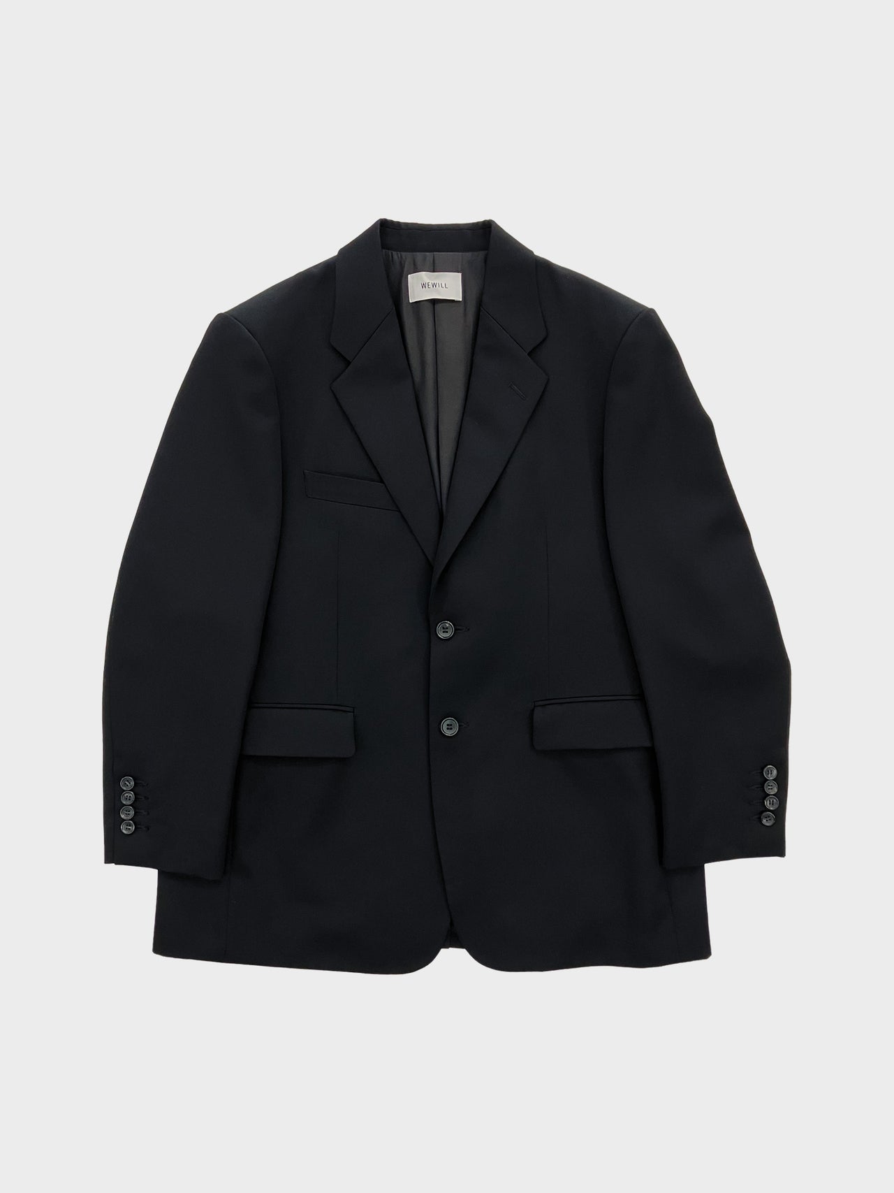 WEWILL /  TAILORED SQUARE JACKET (BLACK)