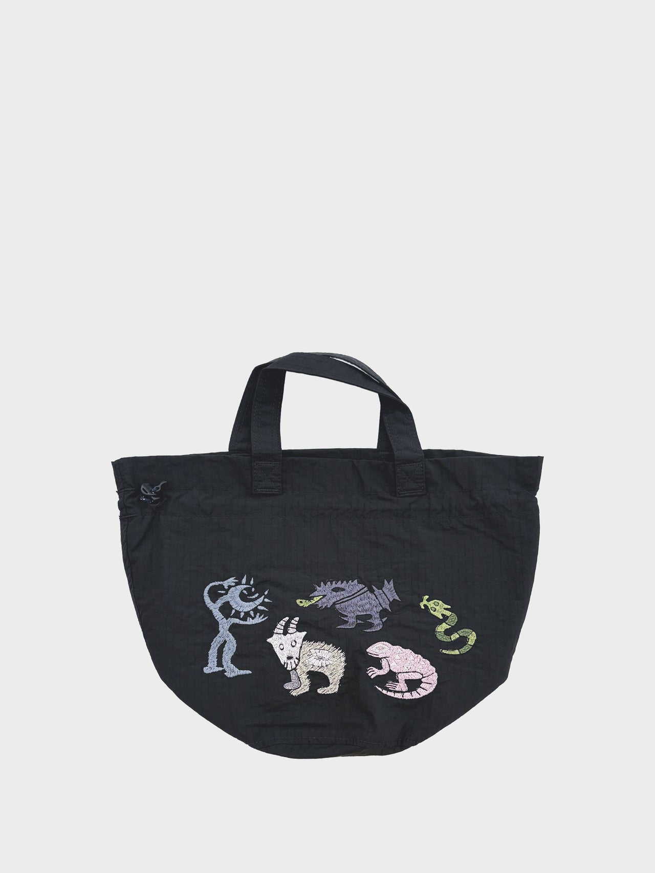 SOMEWHERE OUTSIDE HIKING COMPANY / DRAWSTRING TOTE BAG (BLACK)