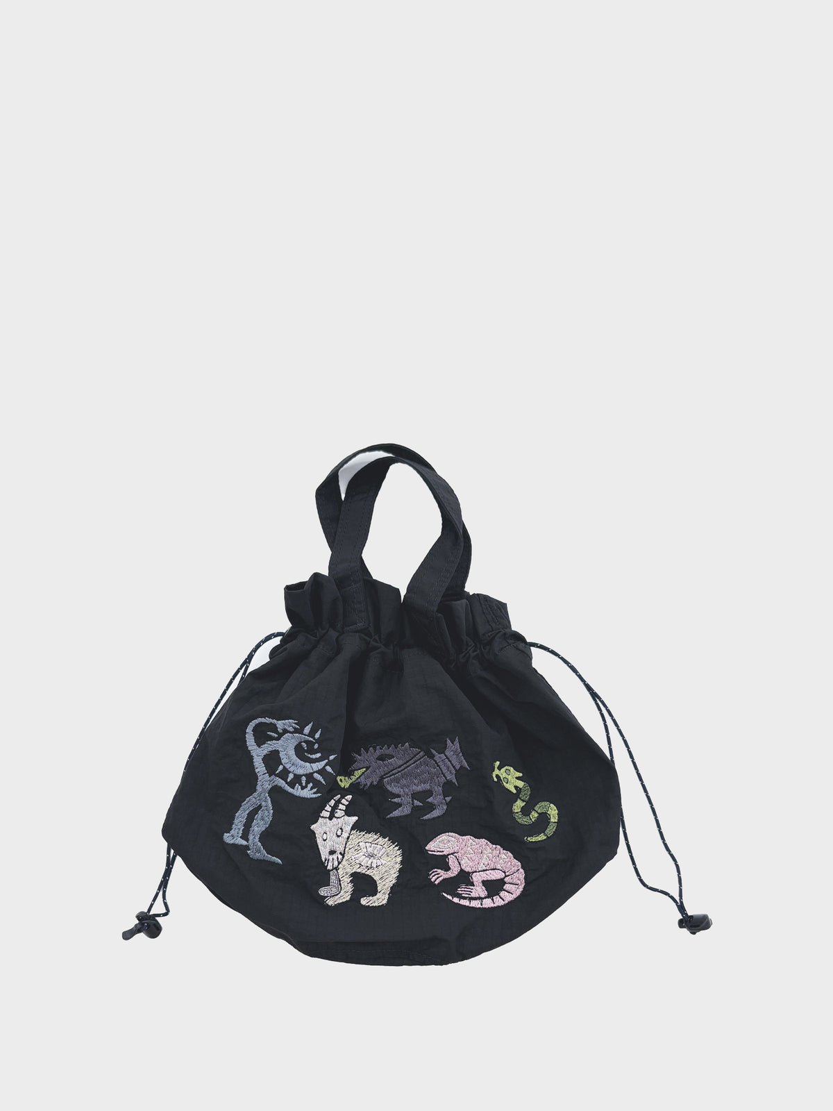 SOMEWHERE OUTSIDE HIKING COMPANY / DRAWSTRING TOTE BAG (BLACK)