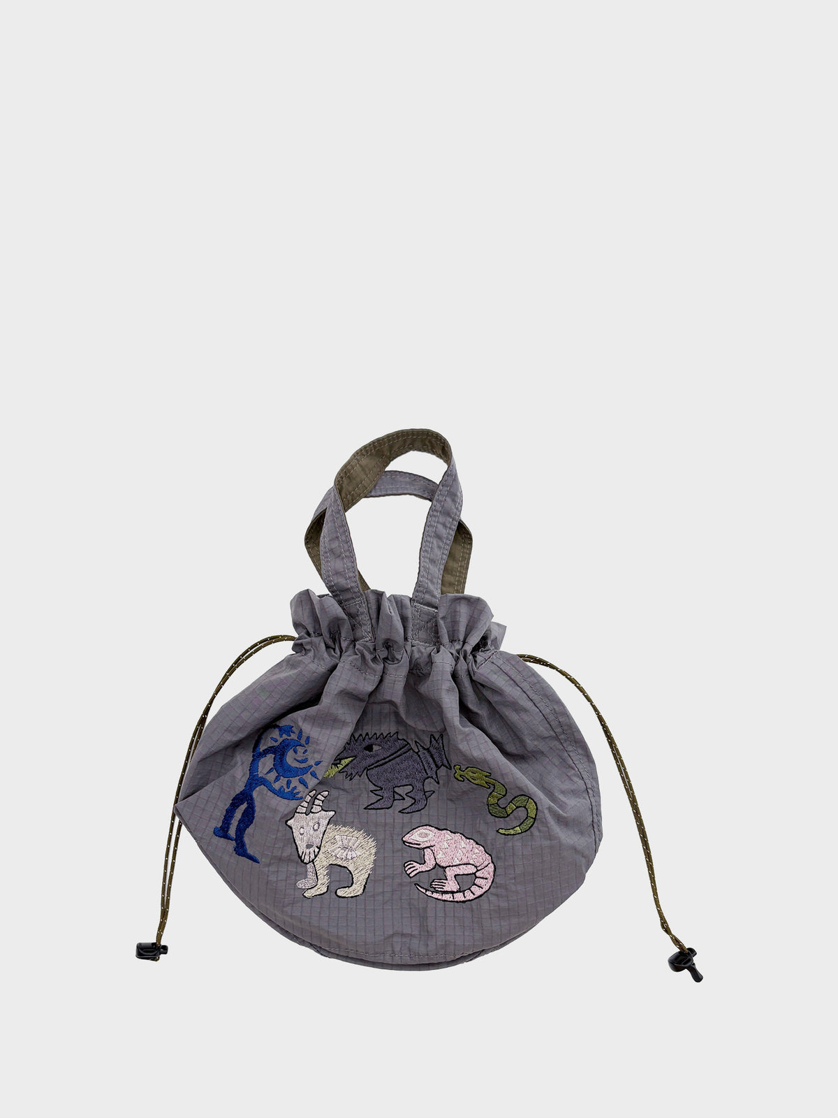 SOMEWHERE OUTSIDE HIKING COMPANY / DRAWSTRING TOTE BAG (GRAY)