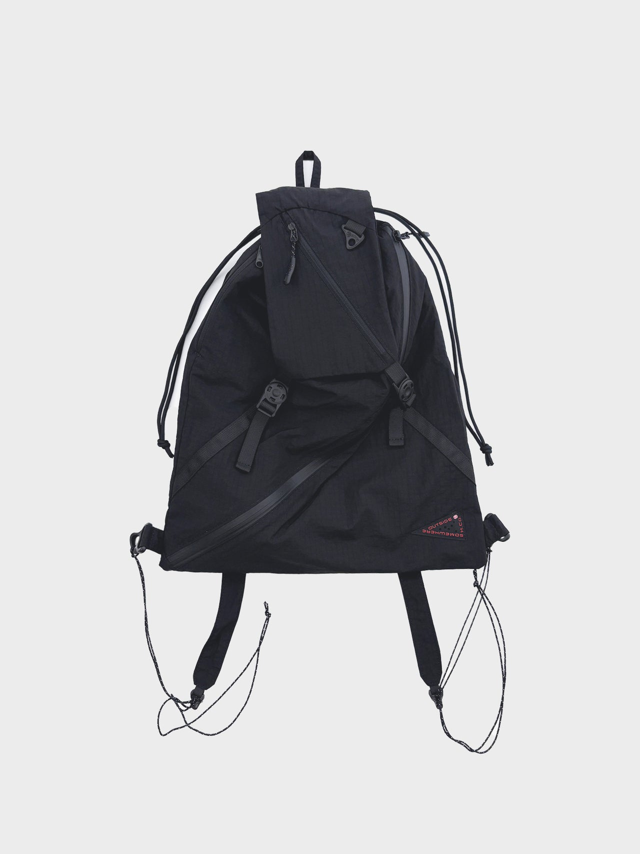 SOMEWHERE OUTSIDE HIKING COMPANY / HOODED GYM SACK (BLACK)