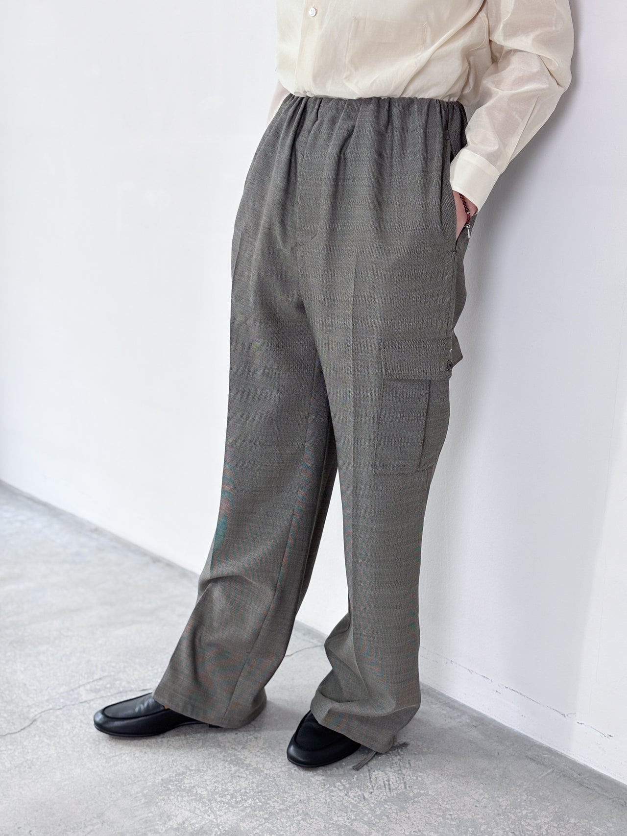 【4月25日(土)12:00販売開始】SOSHIOTSUKI / BUBBLE WAIST CARGO TROUSERS (GREY)