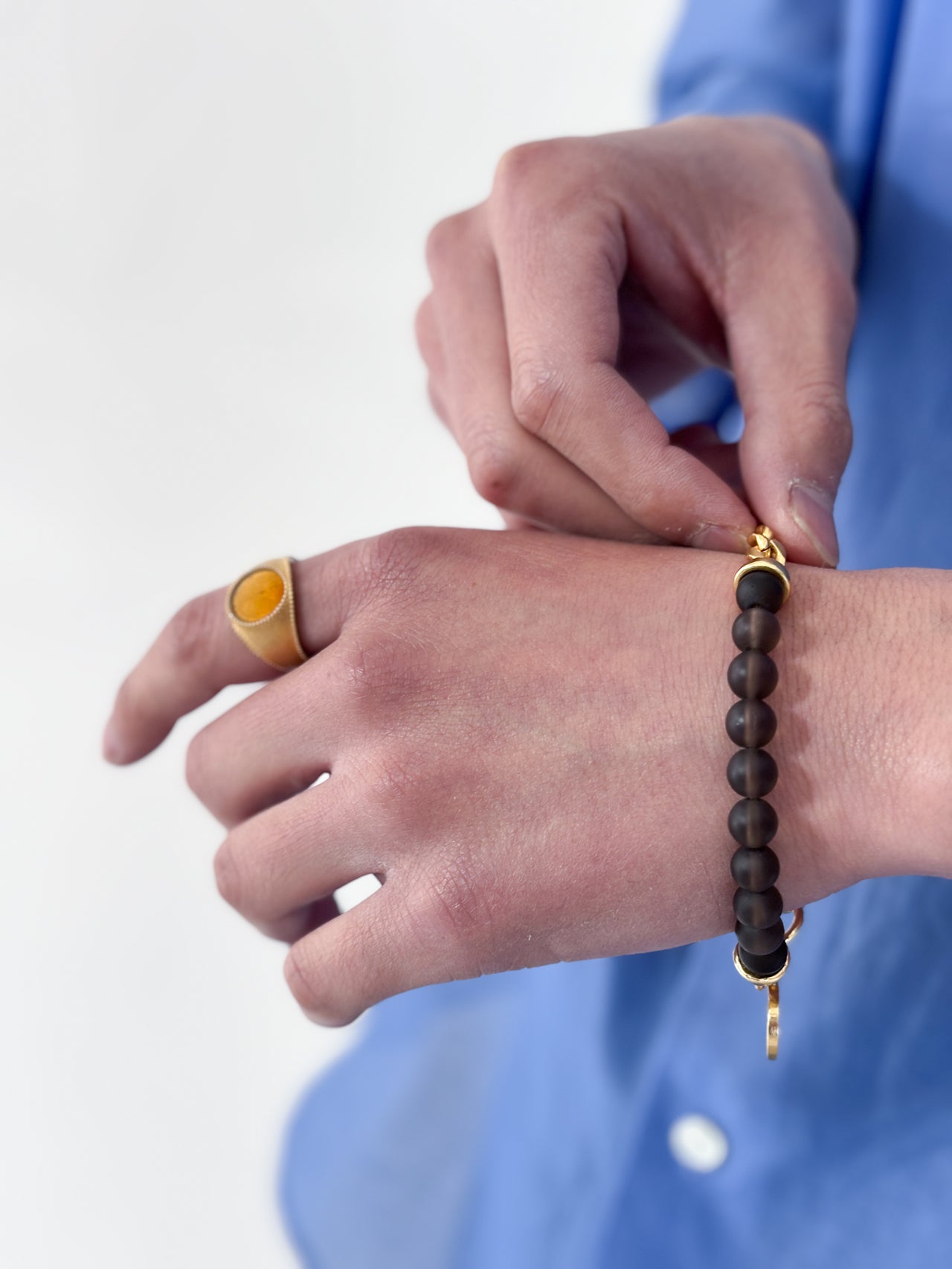 SOSHIOTSUKI / SIGNET RING (GOLD × BROWN)