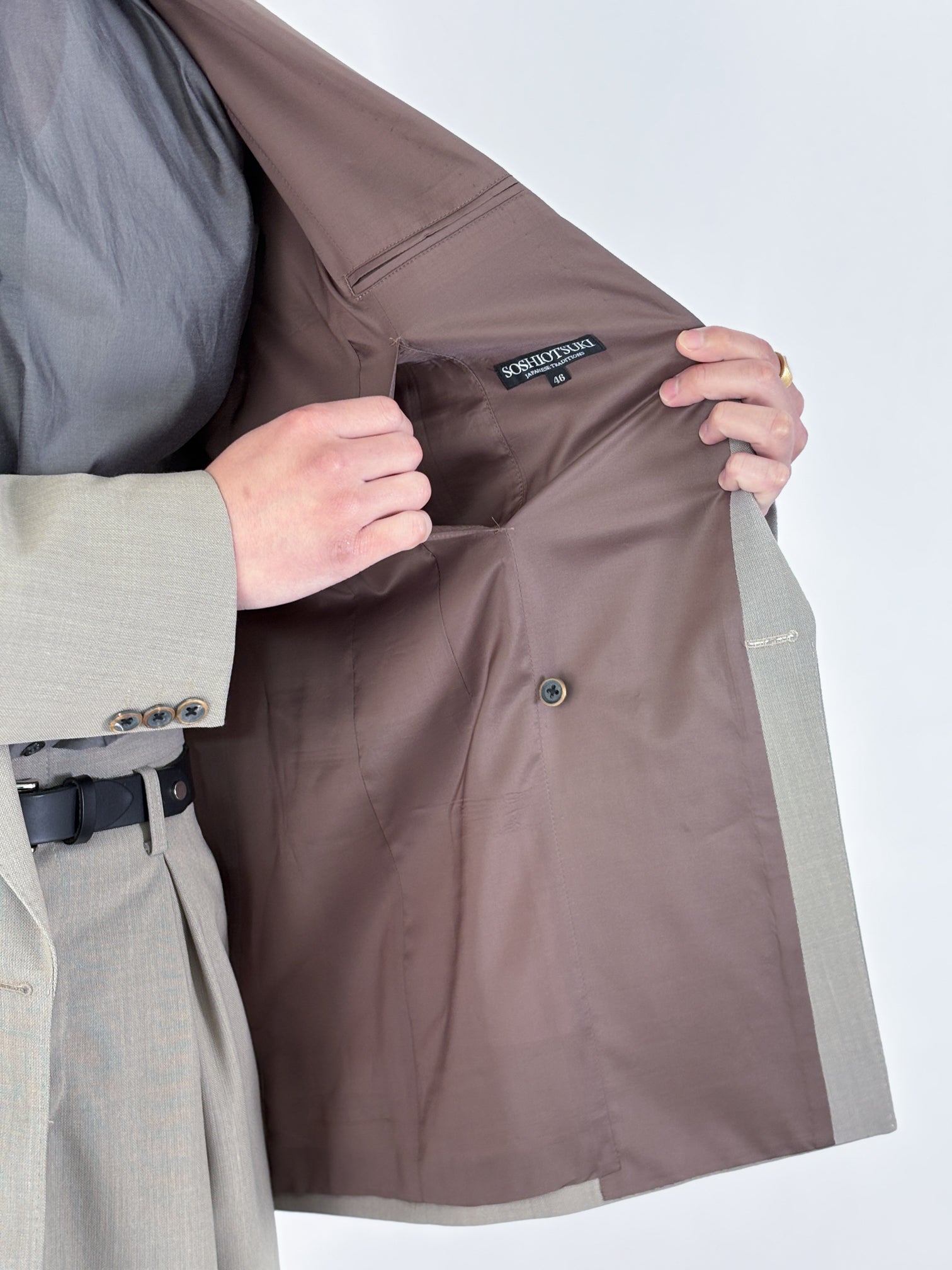 SOSHIOTSUKI / INSIDE LAPEL JACKET (BEIGE)