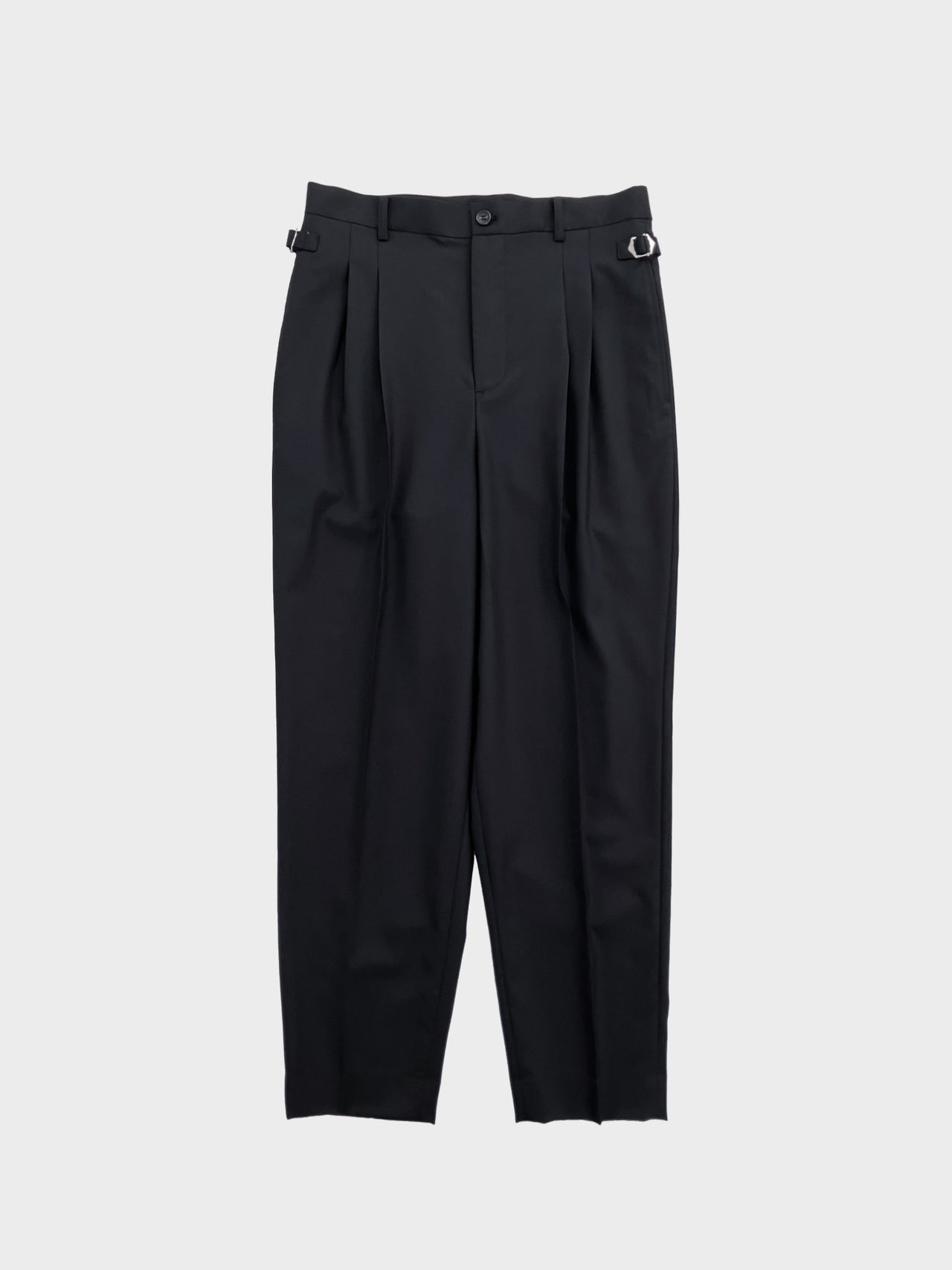 DIGAWEL / 2tuck tapered slacks (BLACK)