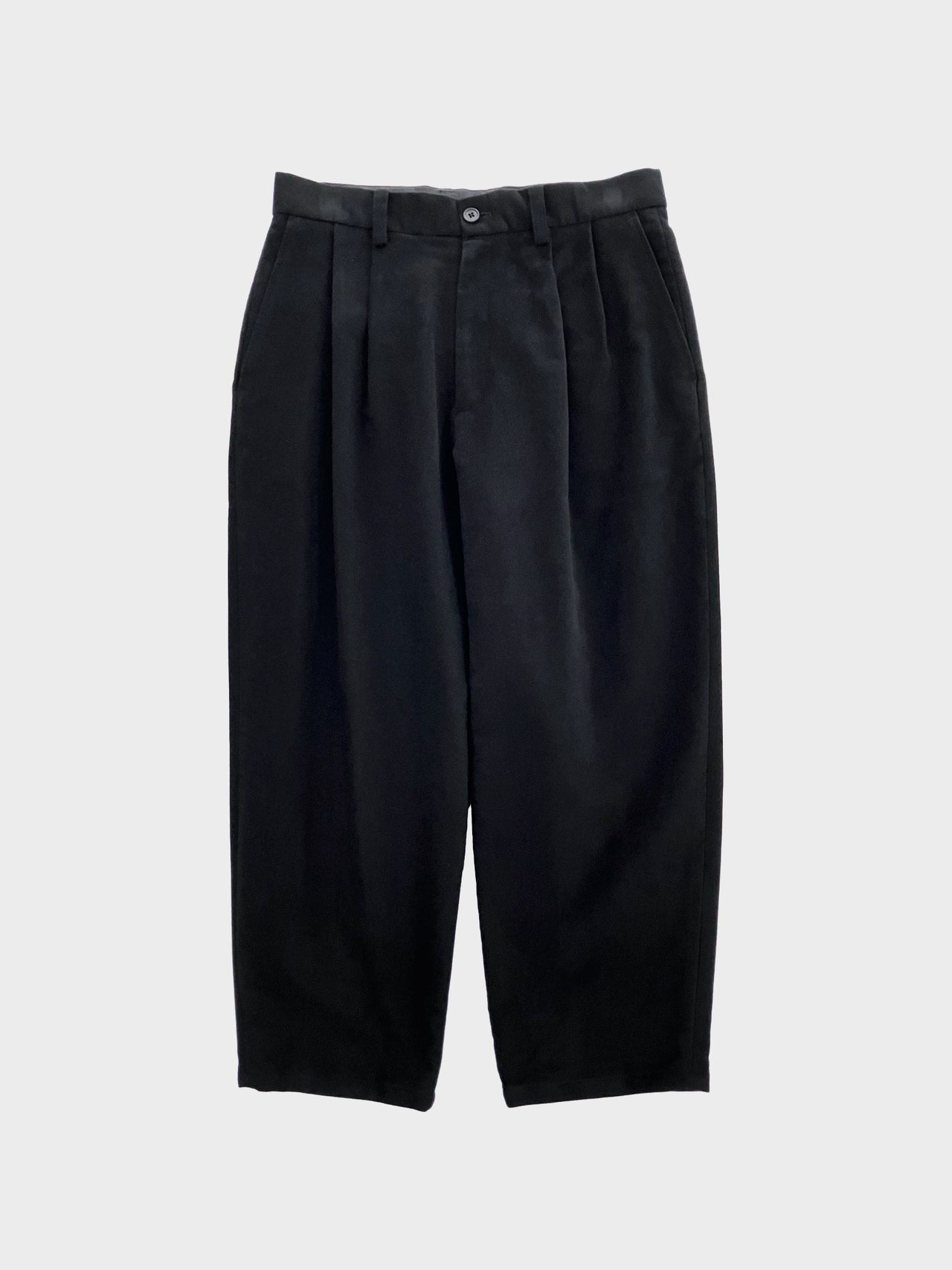 THE DAY / BRITISH MOLESKIN 2TUCK WIDE PANTS (BLACK)