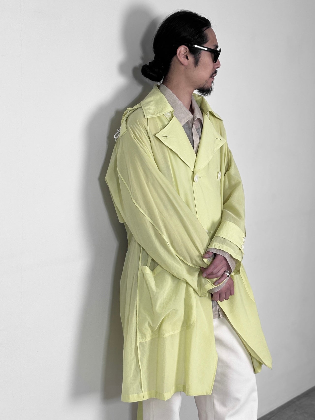 YUTASETOGAWA / VENT MILITAIRE TRENCH COAT (LIME)