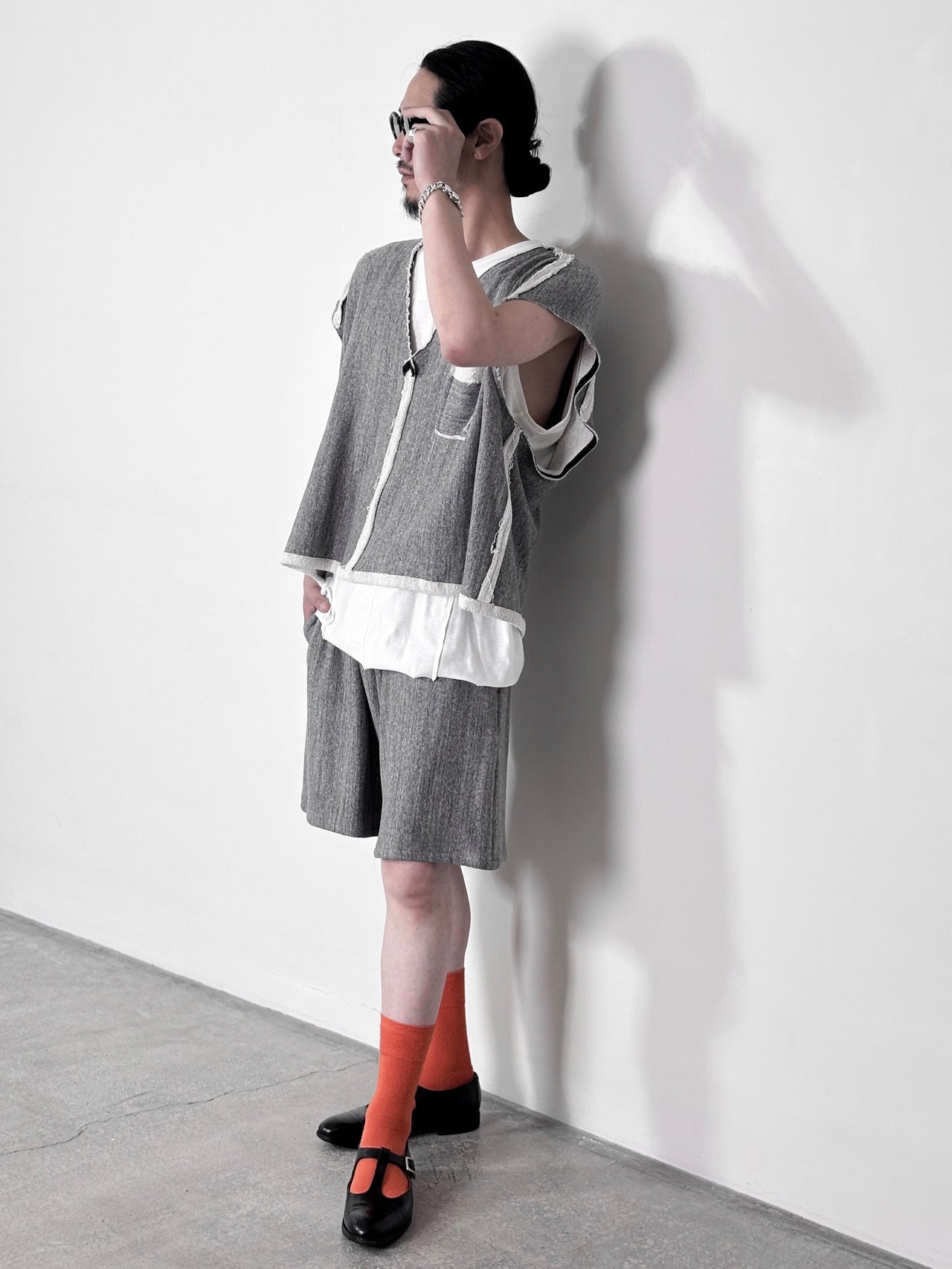 YUTASETOGAWA / EASE DRIFT SHORTS (HEAVY) (GRAY)