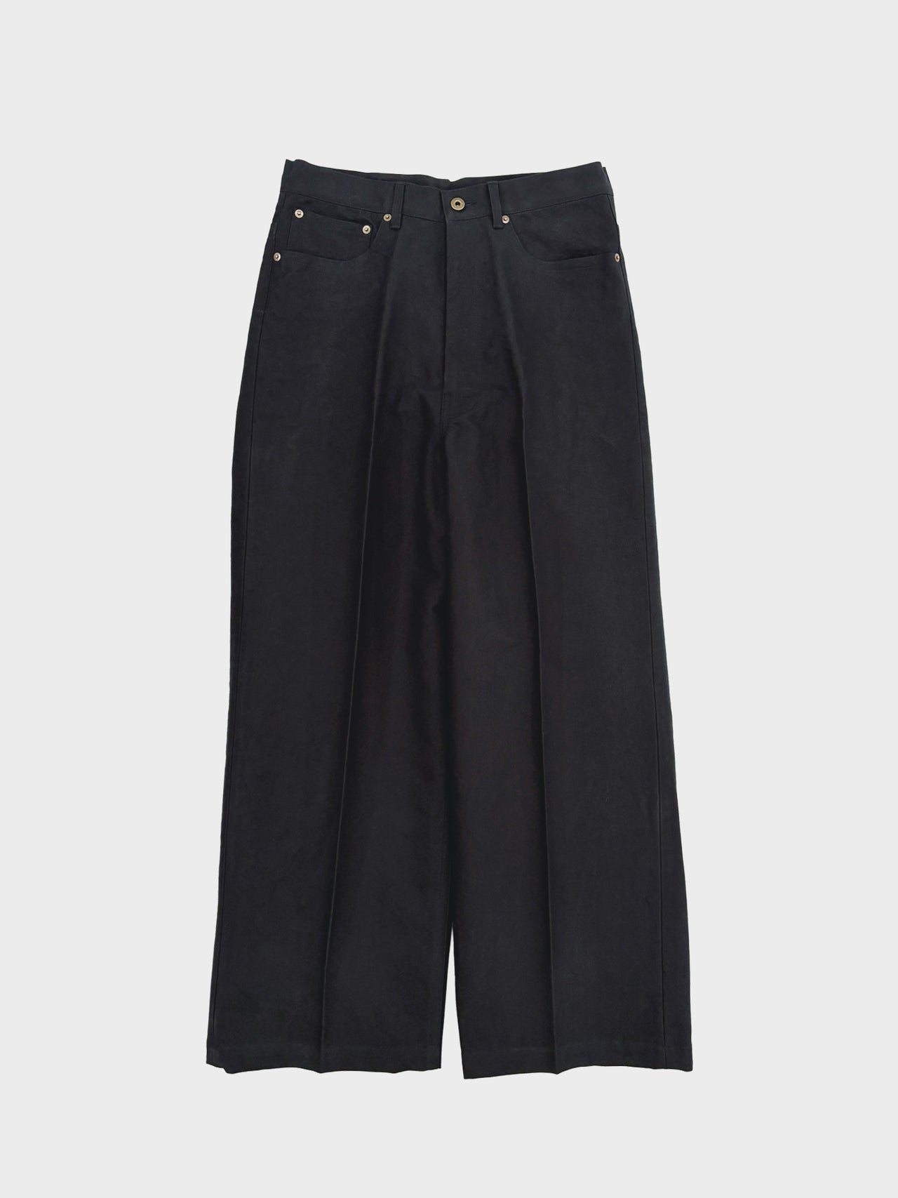 【8月22日(土)12:00発売】RAINMAKER / WIDE SEMI-FLARE 5-POCKET PANTS (BLACK)