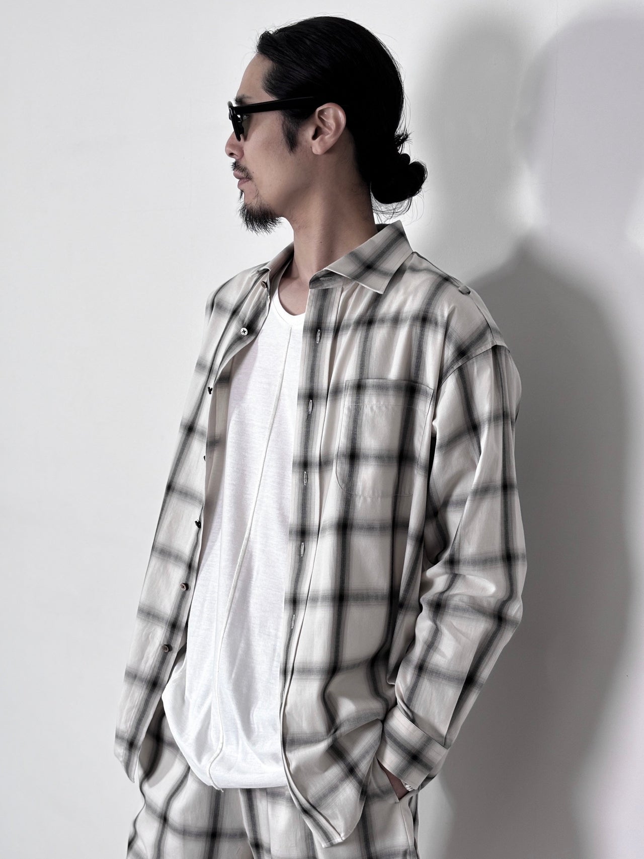 YUTASETOGAWA / ANCHOR CLASSIC SHIRT (OMBRE) (IVORY)