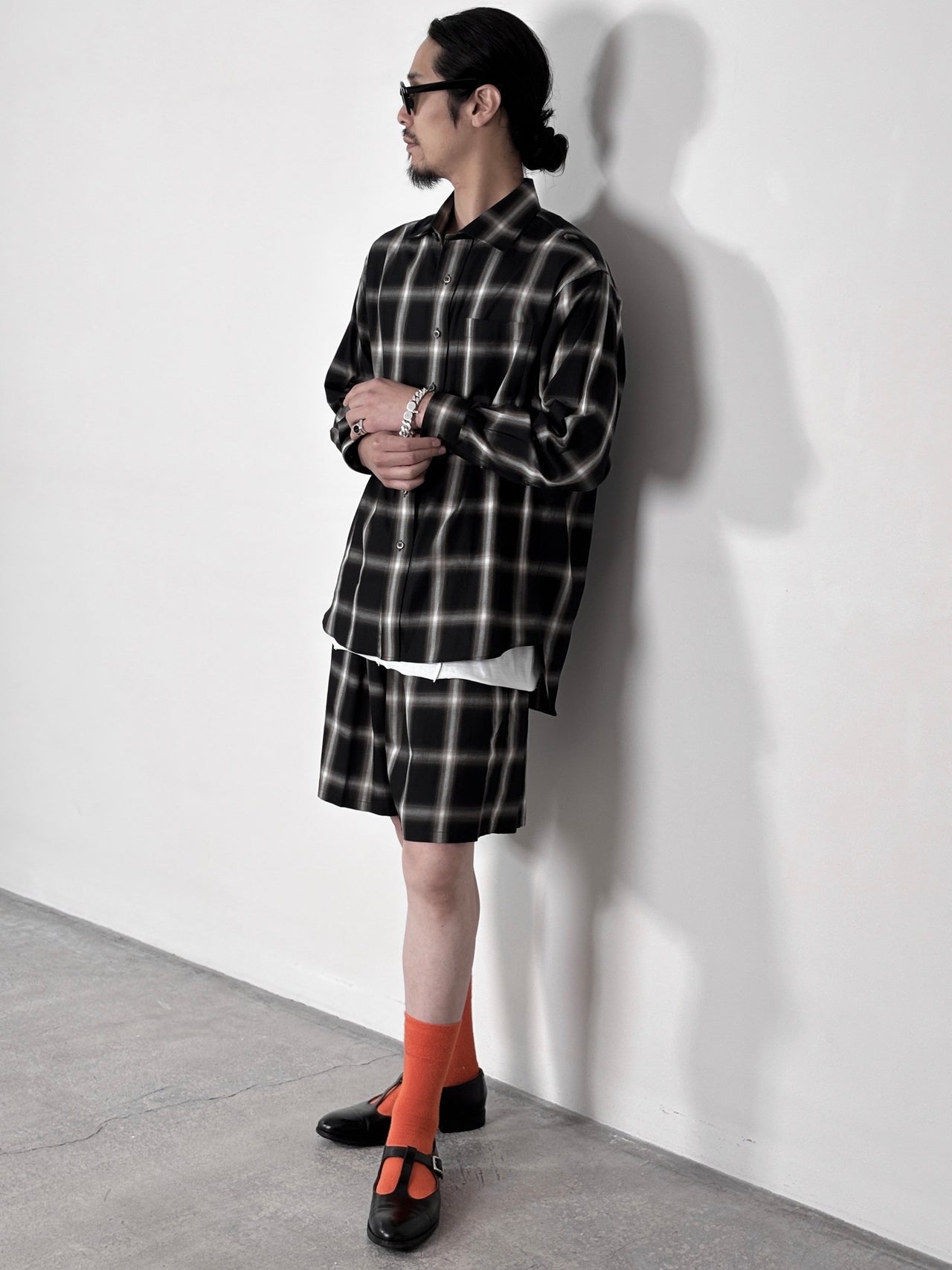 YUTASETOGAWA / EASE DRIFT SHORTS (OMBRE) (BLACK)