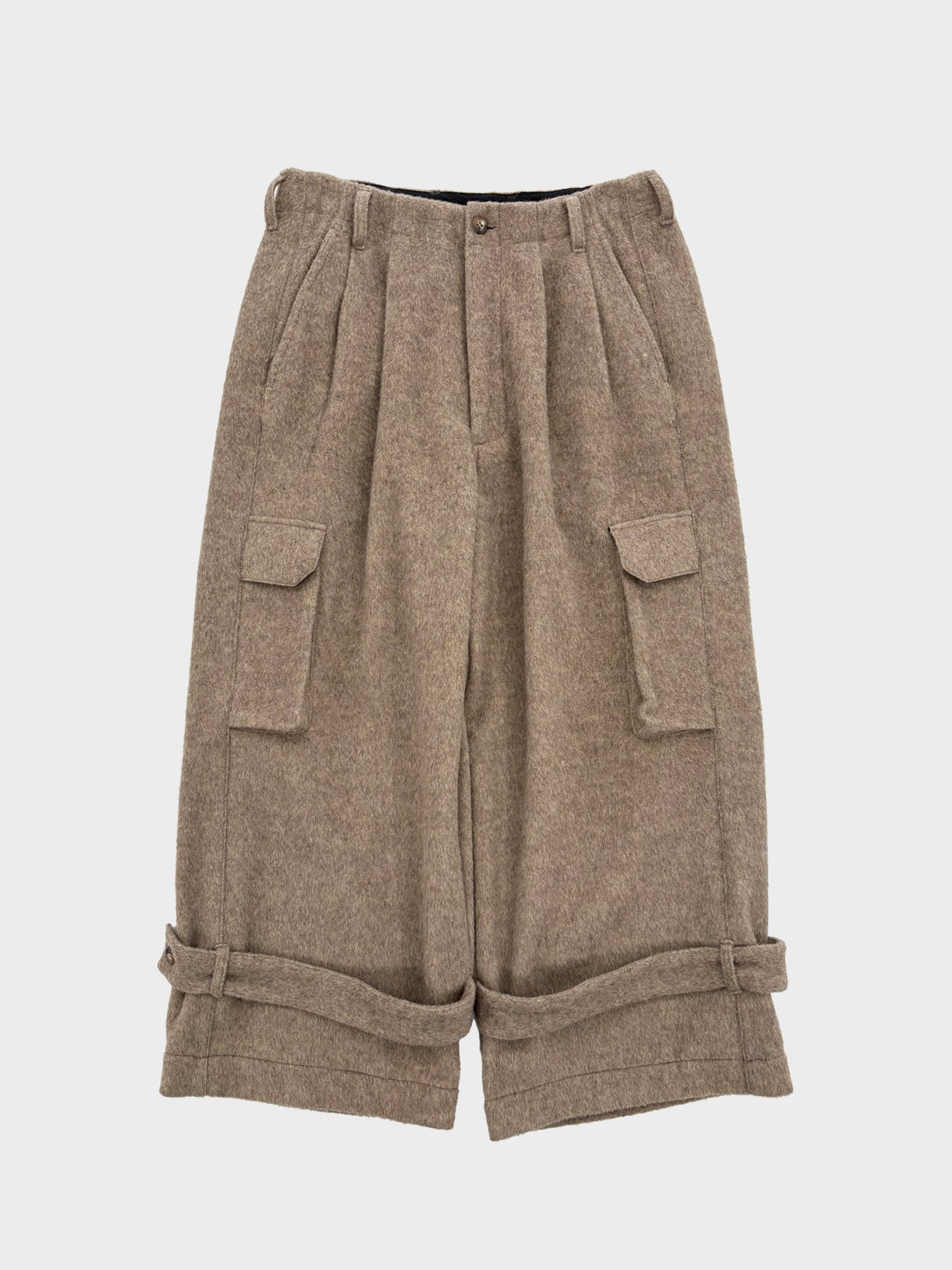 my beautiful landlet / ALPACA SHAGGY CARGO PANTS (BEIGE)