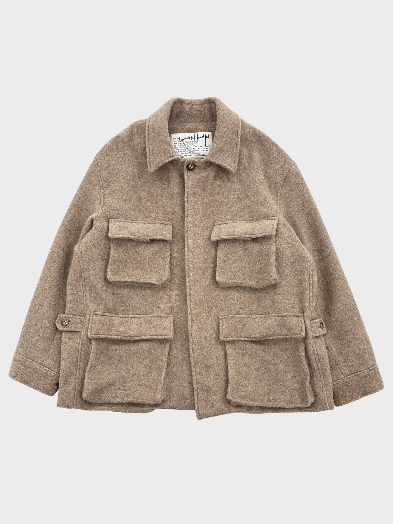 my beautiful landlet / ALPACA SHAGGY FIELD JACKET (BEIGE)