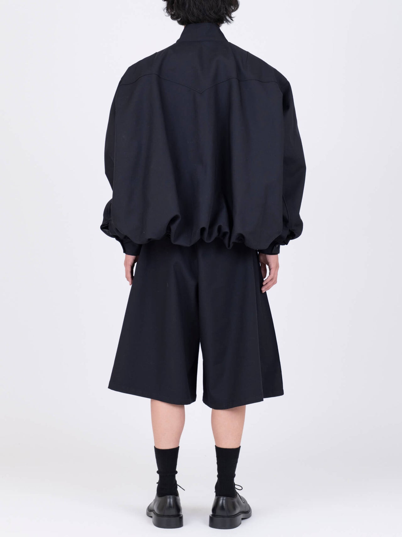 【7月上旬入荷予定】VIVIANO / GABARDINE BALLOON HARRINGTON JACKET (BLACK)