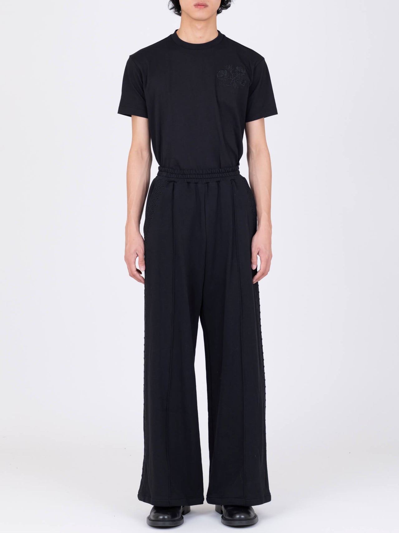 【7月上旬入荷予定】VIVIANO / FRENCH CORDED JERSEY TROUSERS (BLACK)