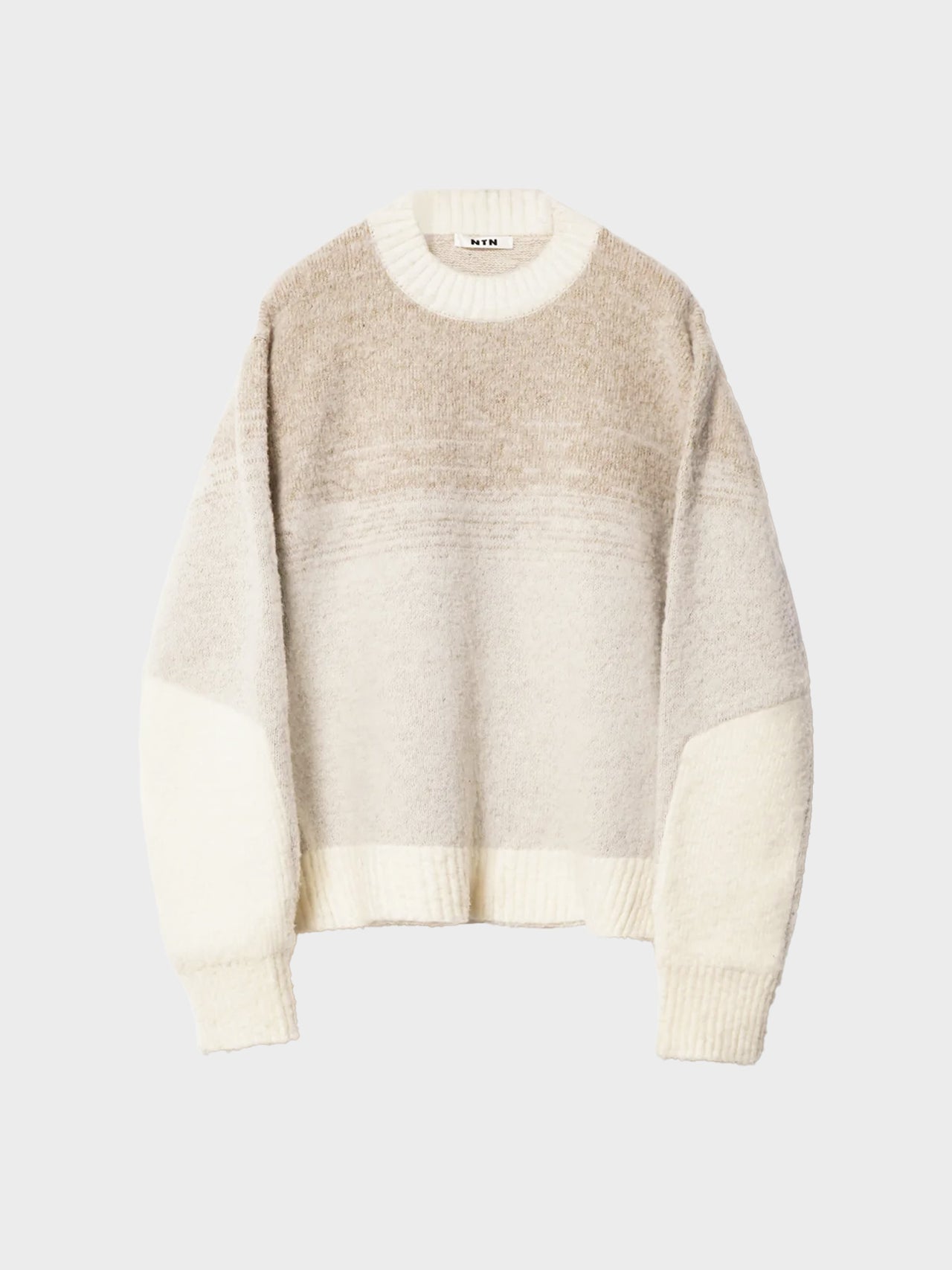 NTN / BETA CREW NECK SWEATER (WHITE×BEIGE)