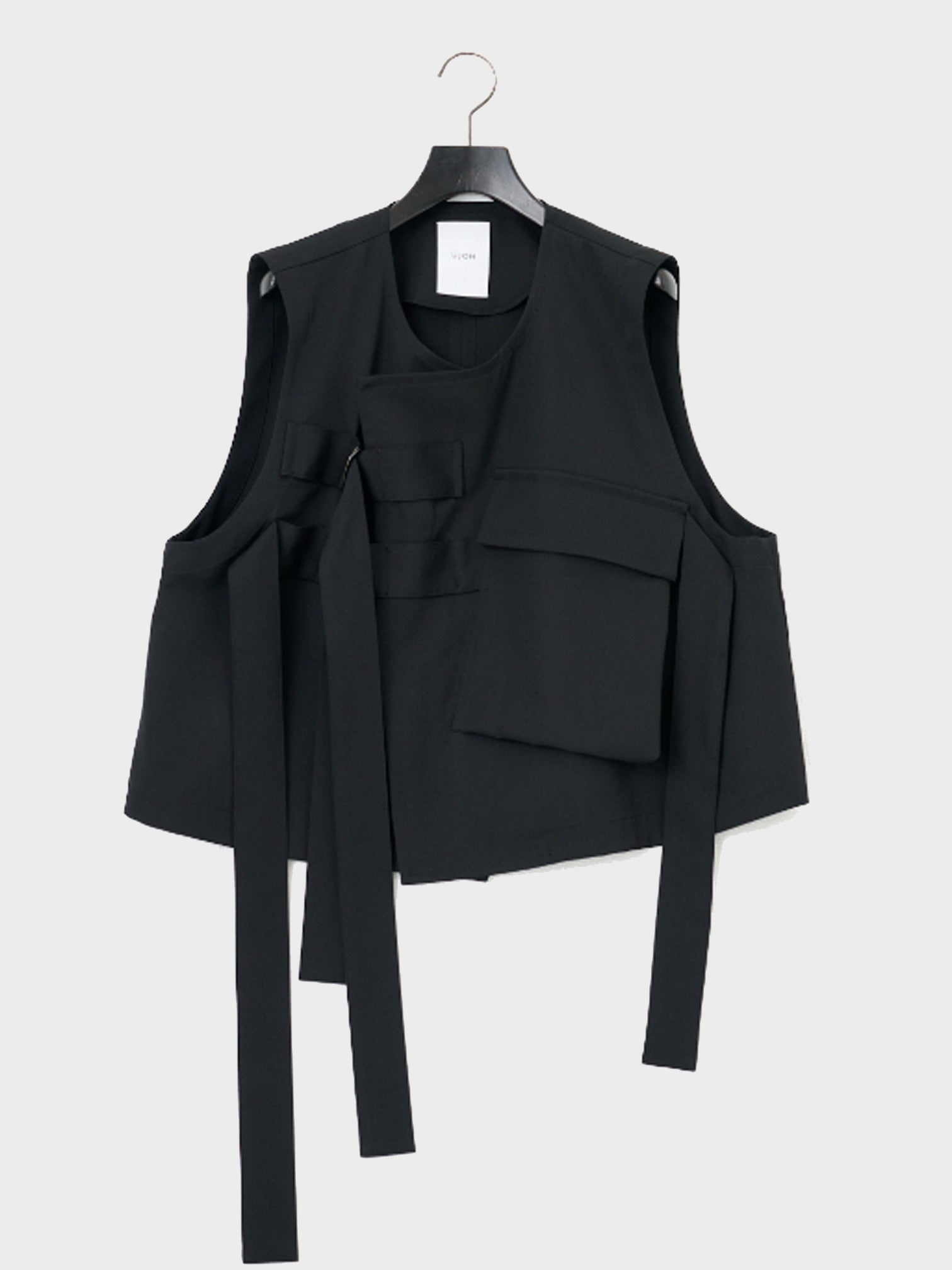 トップス UJOH Big Pocket W Belted Vest BLK3 2020 UJOH