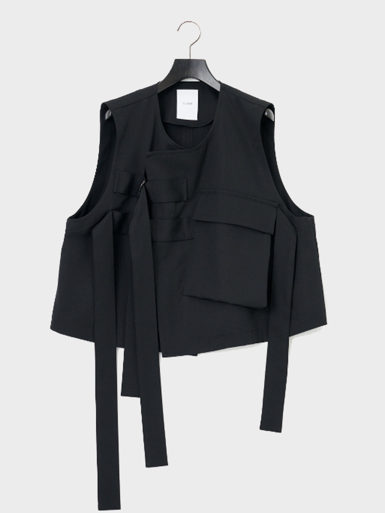 【7月入荷予定】UJOH / BIG POCKET W BELTED VEST (BLACK)