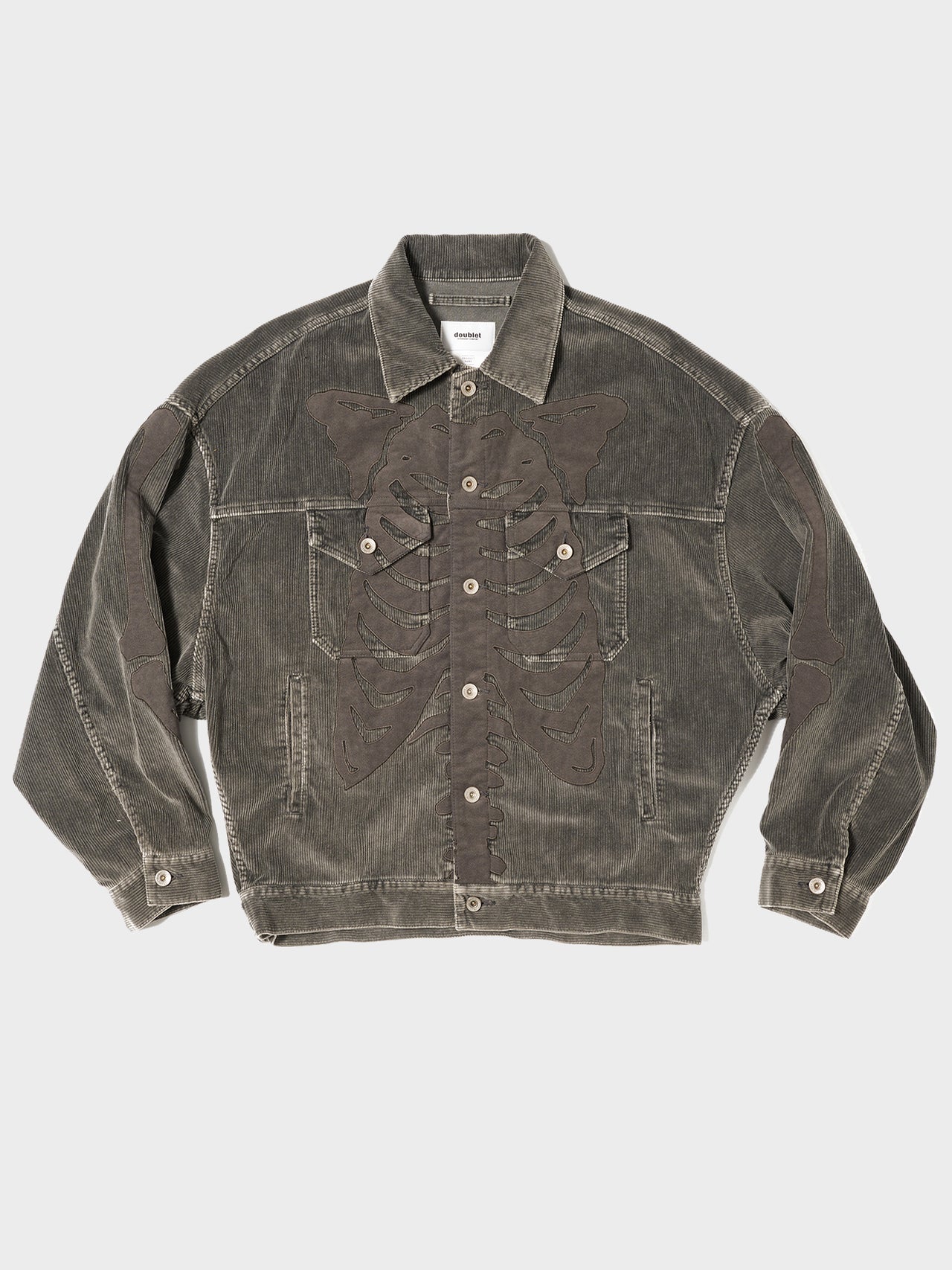 doublet / BONE APPLIQUE CORDUROY JACKET (GRAY) #24