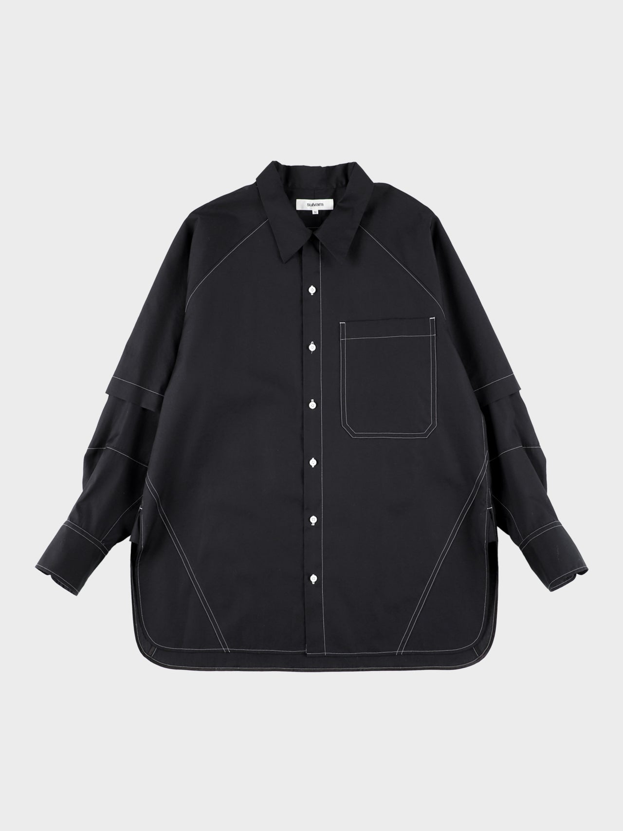 【7月18日(土)12:00販売開始】Sulvam / BROAD DRIVING SHIRT (BLACK)
