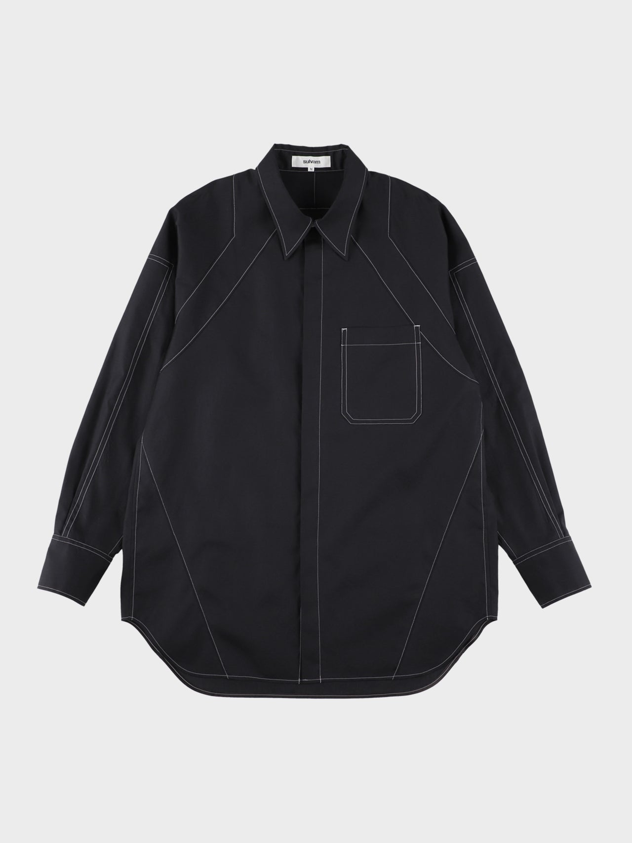【7月18日(土)12:00販売開始】Sulvam / BROAD RIDING SHIRT (BLACK)