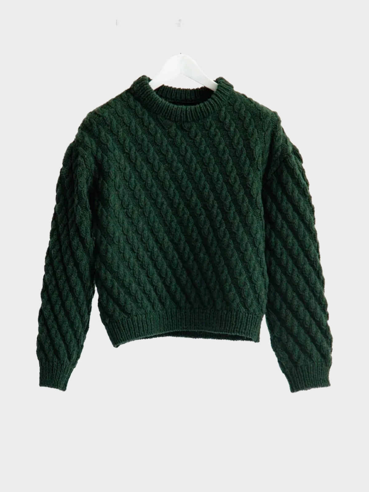 【10月24日(土)発売)】SOSHIOTSUKI / CABLE HANDMADE KNIT PULLOVER (GREEN))