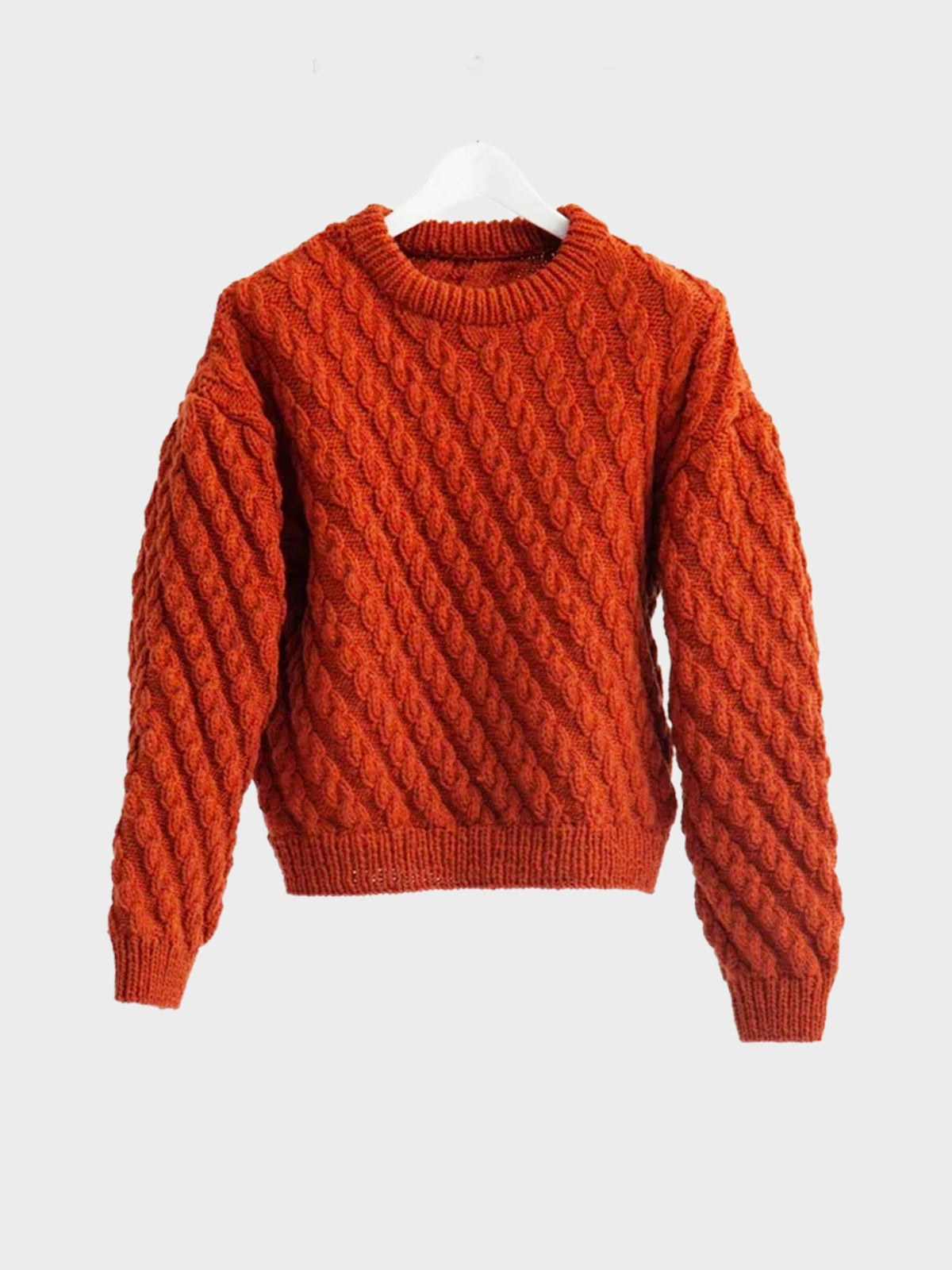 【10月24日(土)発売)】SOSHIOTSUKI / CABLE HANDMADE KNIT PULLOVER (RED)