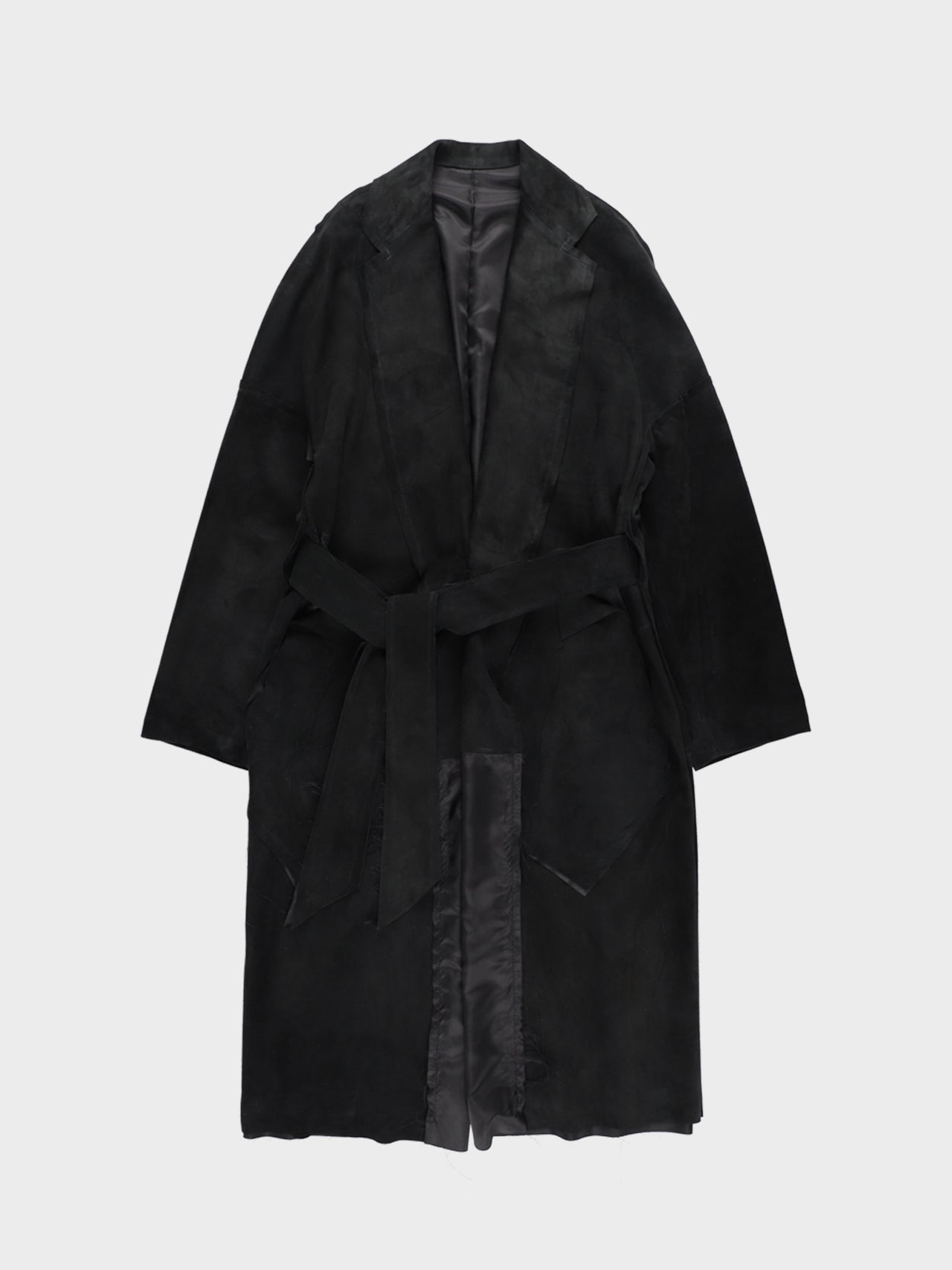 Sulvam / CLASSIC LEATHER GOWN COAT (BLACK)