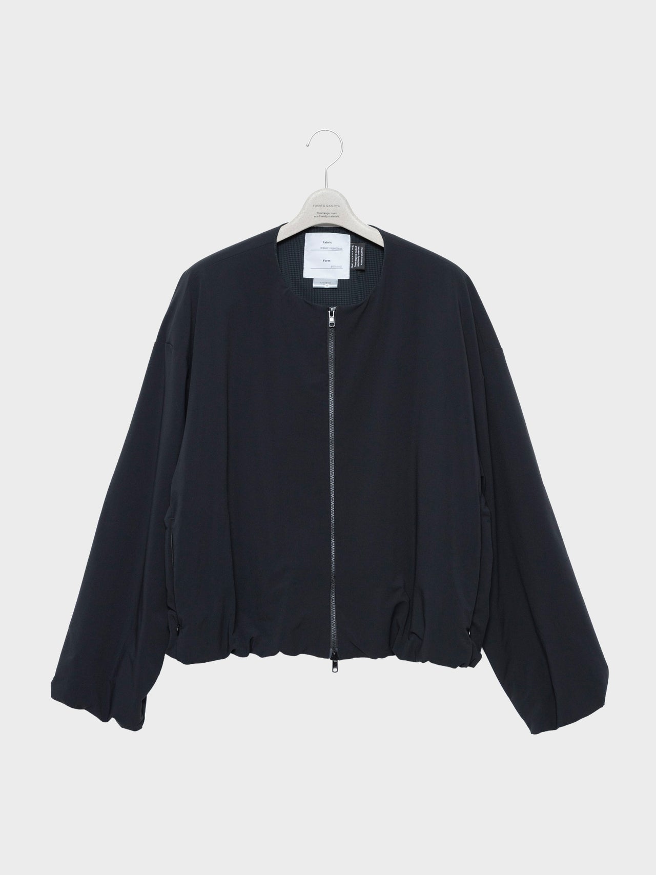 FUMITO GANRYU / COLLARLESS AIRY BLOUSON (BLACK)