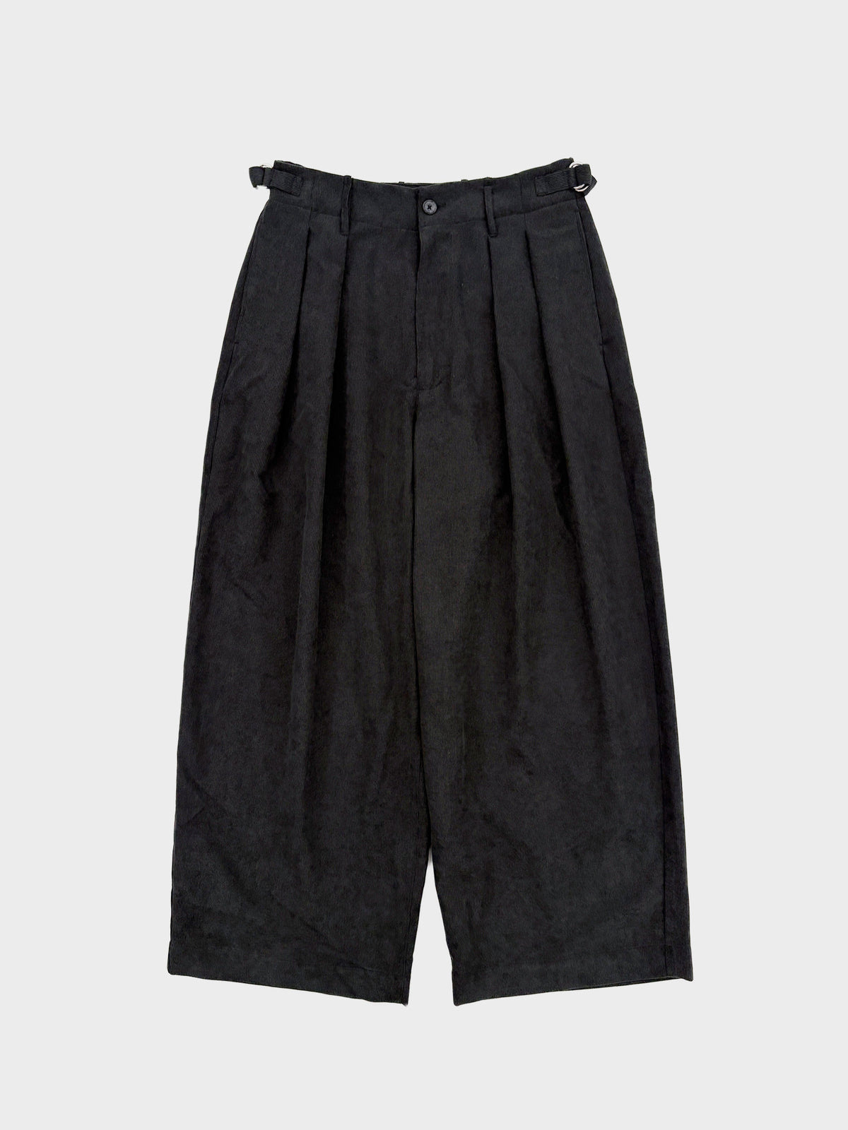 my beautiful landlet / CORDUROY 2TUCK PANTS (BLACK)