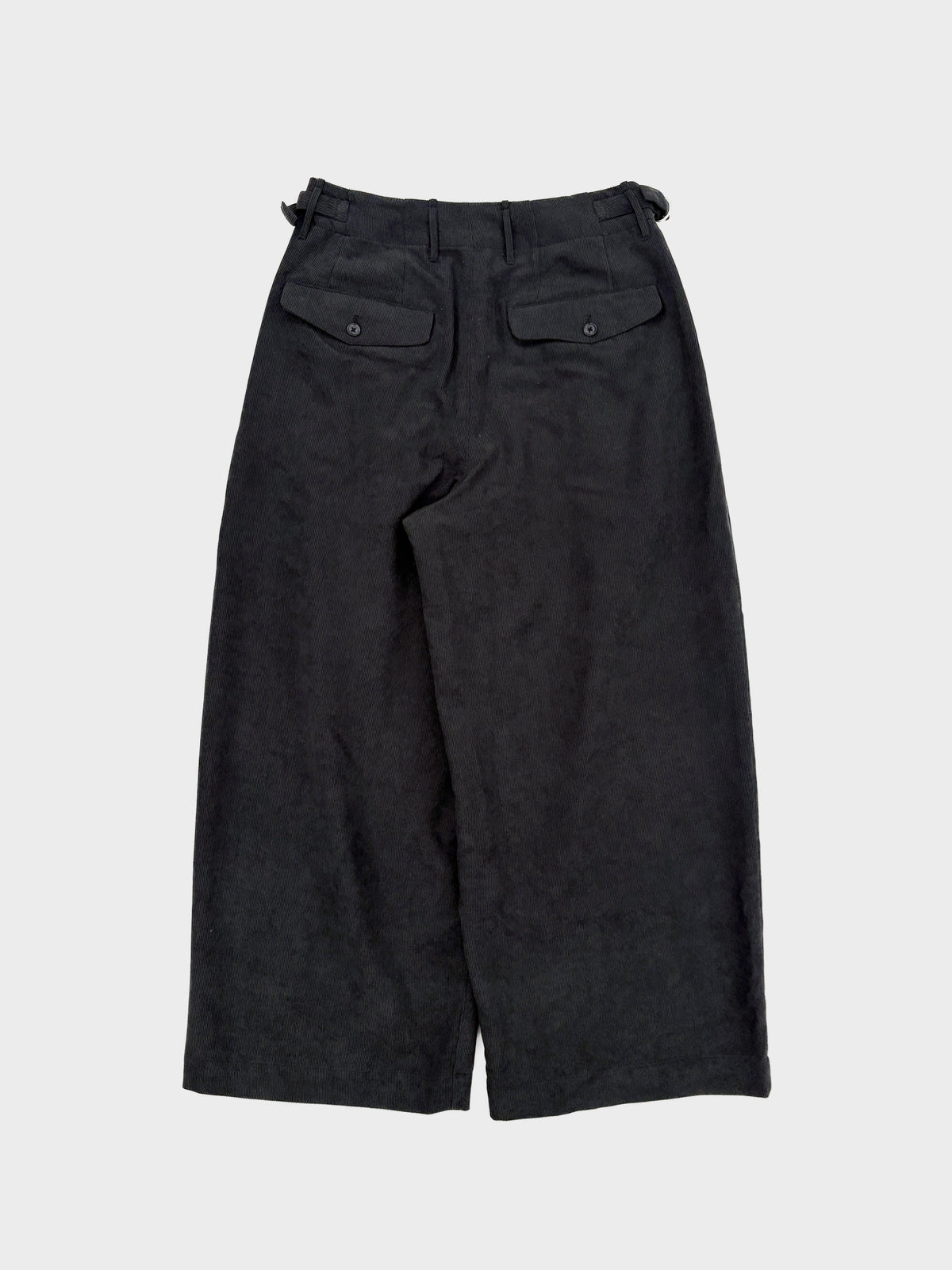 my beautiful landlet / CORDUROY 2TUCK PANTS (BLACK)