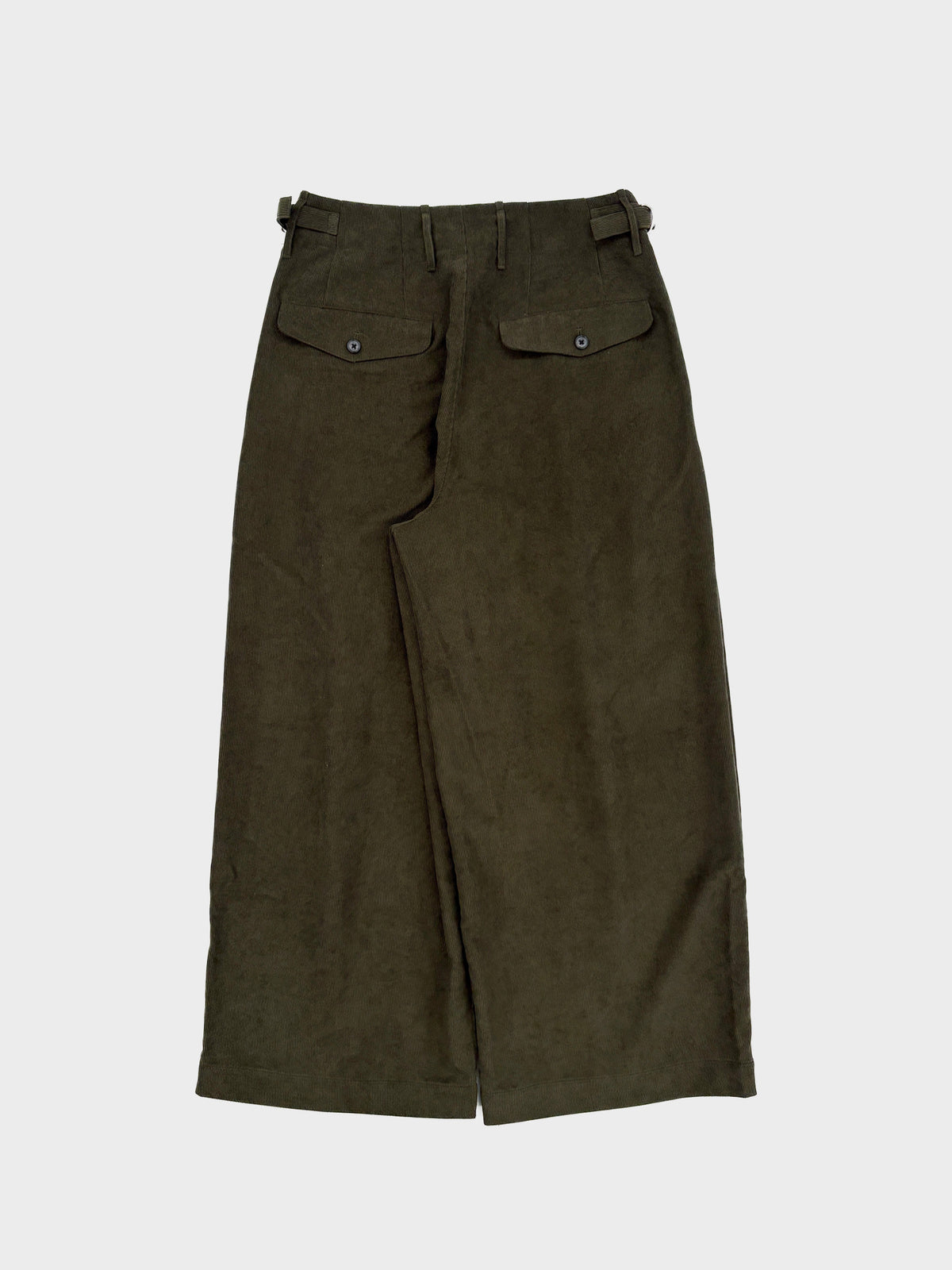 my beautiful landlet / CORDUROY 2TUCK PANTS (OLIVE)