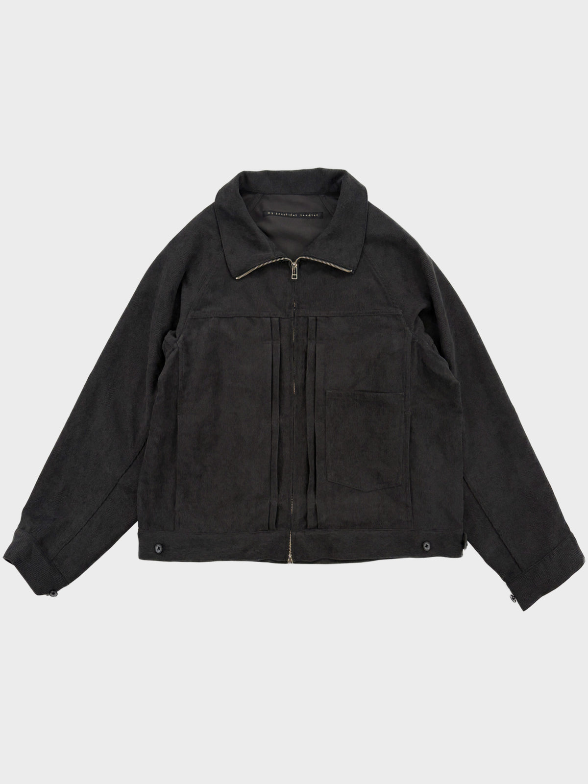 my beautiful landlet / CORDUROY ZIP UP BLOUSON (BLACK)