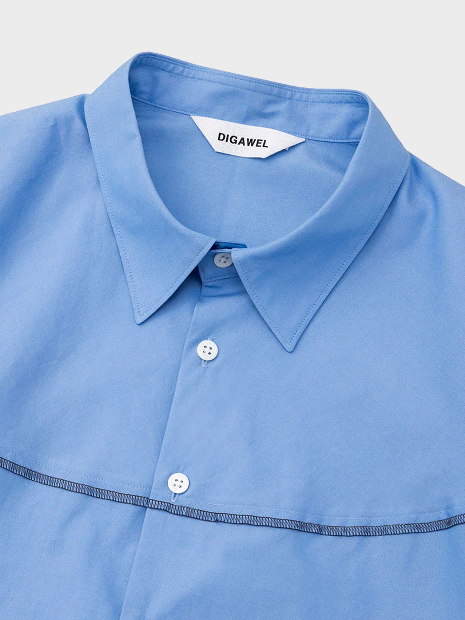 DIGAWEL / CUP SHOULDER SHIRT(DARK SAX)