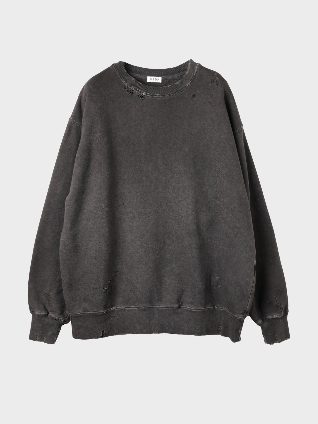 JieDa /  DAMAGE PIGMENT SWEAT CREW (BLACK)