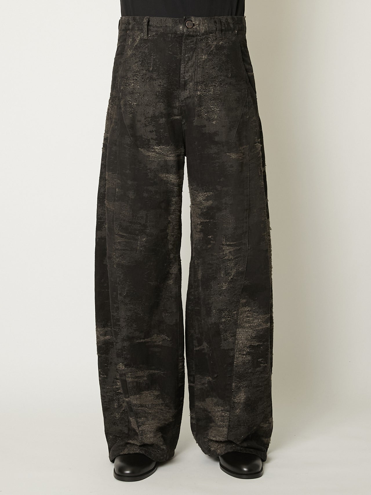 【6月下旬入荷予定】TAAKK / DENIM CURVED PANTS (GRAY)