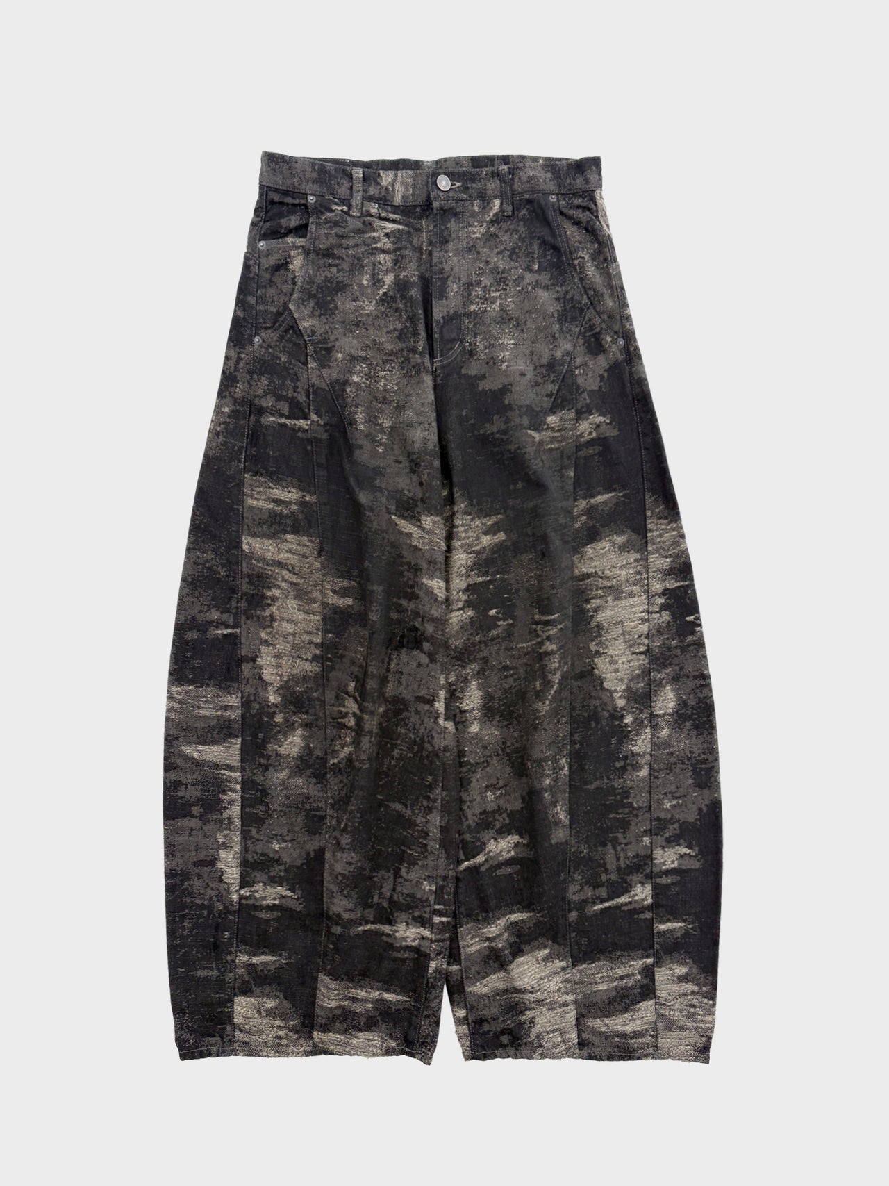 【8月22日(土)12:00発売】TAAKK / DENIM CURVED PANTS (GRAY)