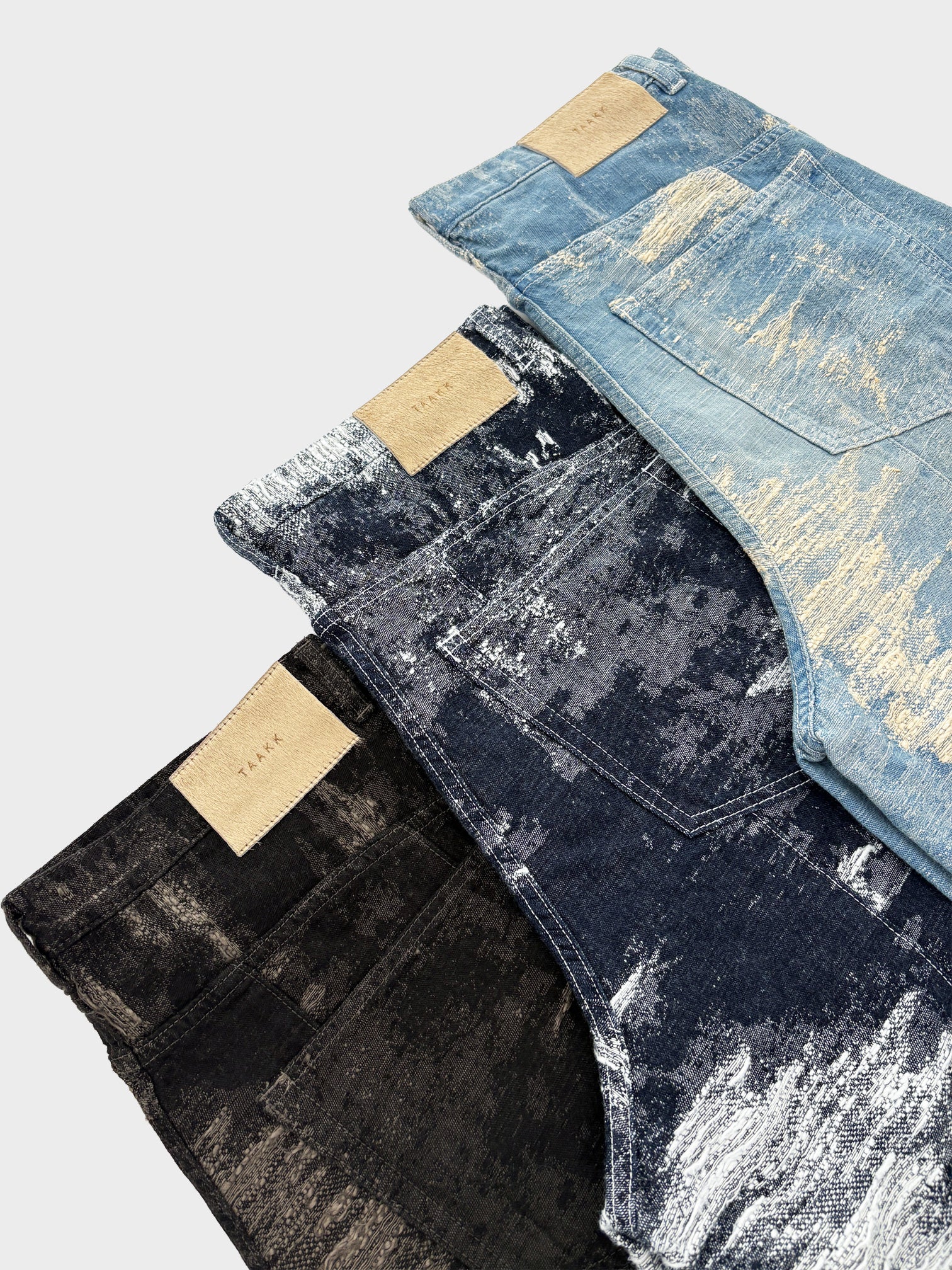 新品 TAAKK DENIM CURVED PANTS indigo 1 TAAKK / DENIM CURVED PANTS (ONE WASH)