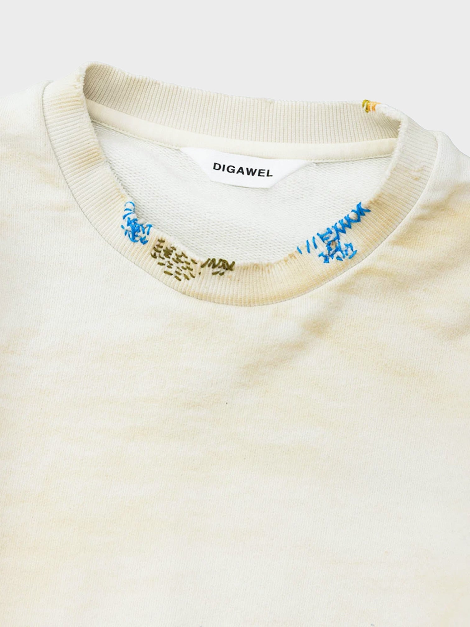 DIGAWEL / DISTRESSED SWEATSHIRT (CREAM)