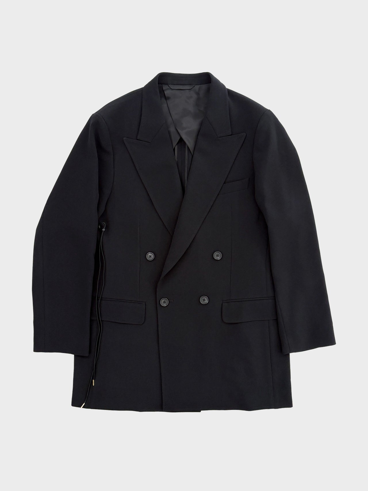 【8月22日(土)12:00発売】RAINMAKER / DOUBLE BREASTED LONG JACKET (BLACK)