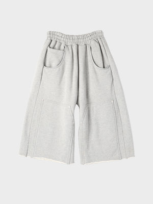 JIEDA / 3/4 DOUBLE KNEE SWEAT PANTS (HEATHER GRAY)