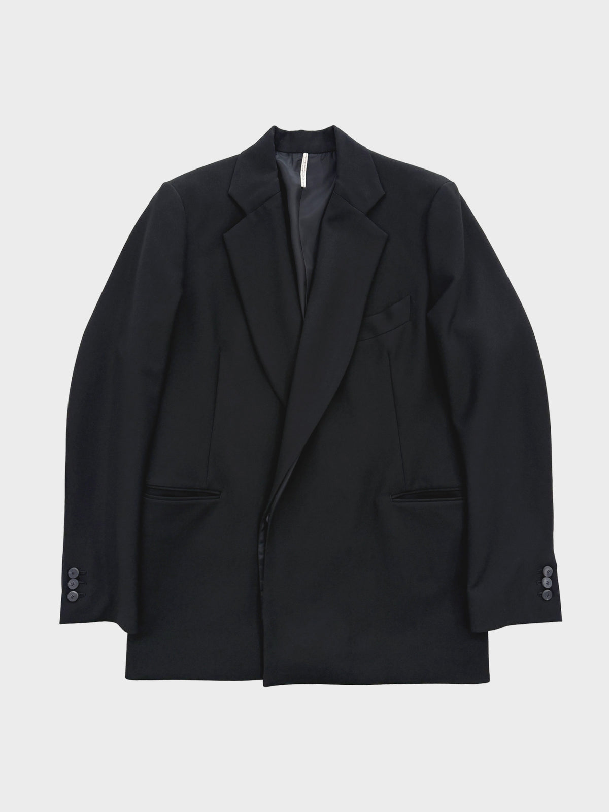 m's braque / FLY FRONT NARROW DOUBLE BREASTED JACKET (BLACK)