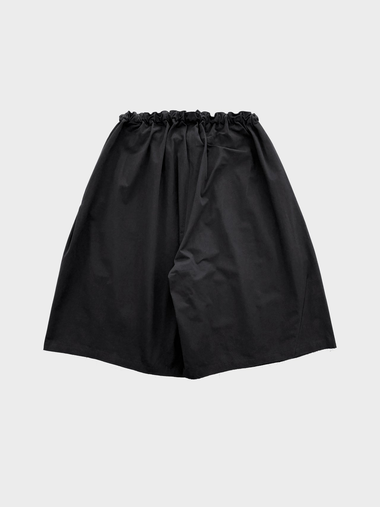 my beautiful landlet / HIGH COUNT COTTON TWILL WIDE HALF PANTS (BLACK)