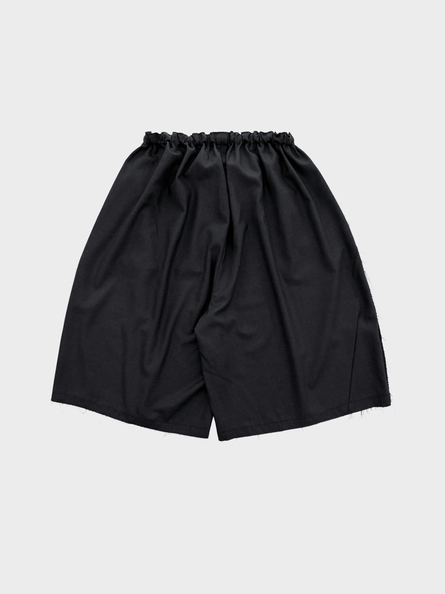 my beautiful landlet / SUPER 100's WOOL OXFORD WIDE HALF PANTS (BLACK)