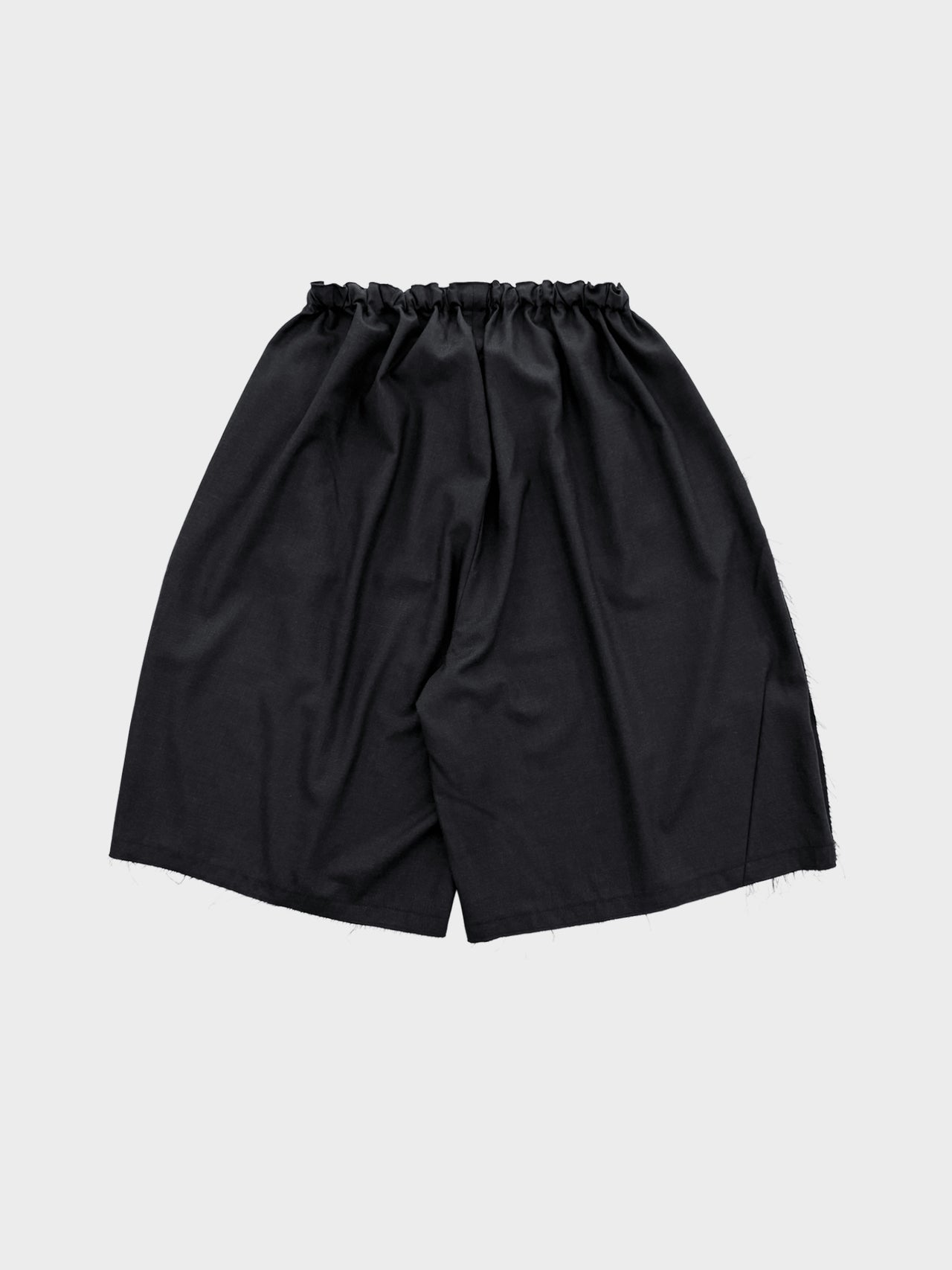 my beautiful landlet / SUPER 100's WOOL OXFORD WIDE HALF PANTS (BLACK)