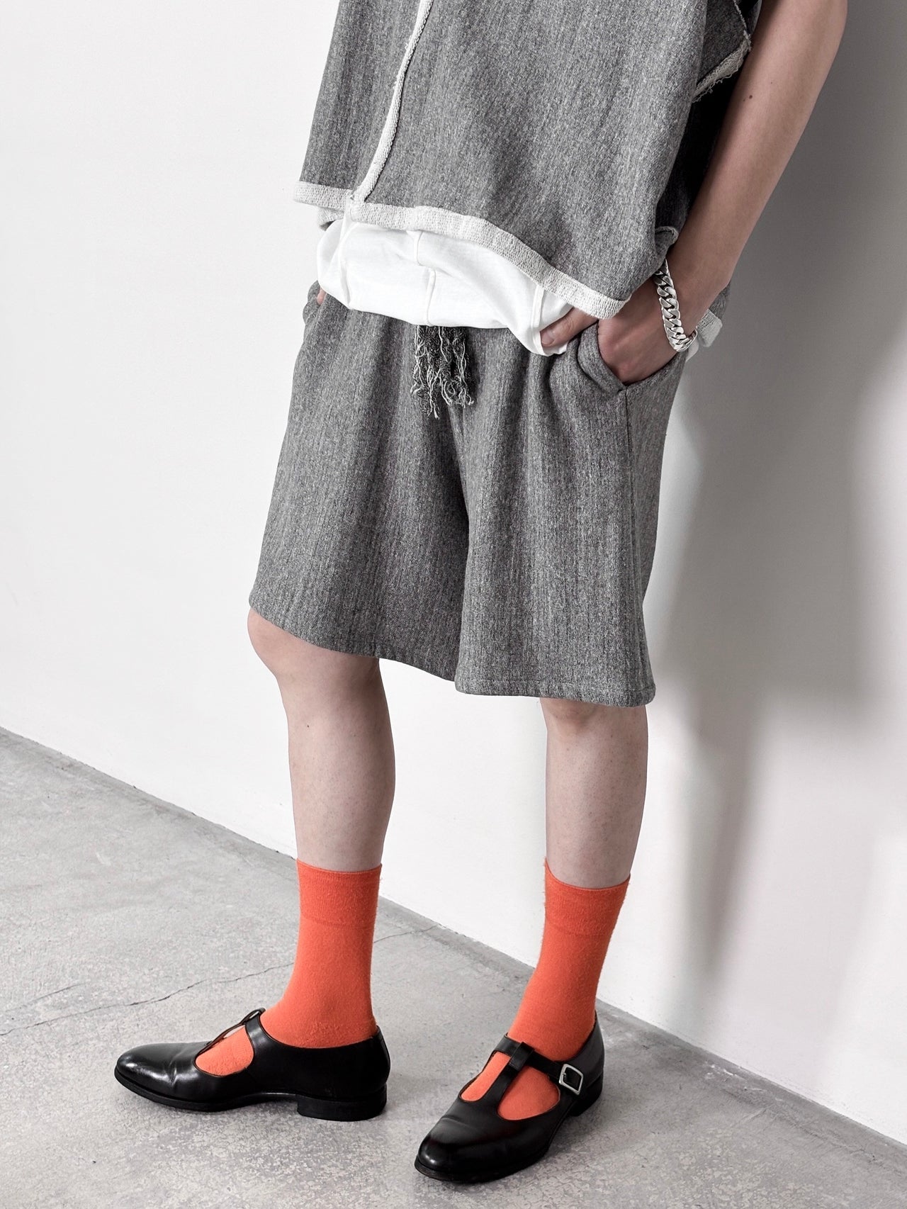 YUTASETOGAWA / EASE DRIFT SHORTS (HEAVY) (GRAY)