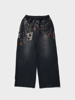 doublet / EMBROIDERD CHAIN SWEAT PANTS (GRAY)