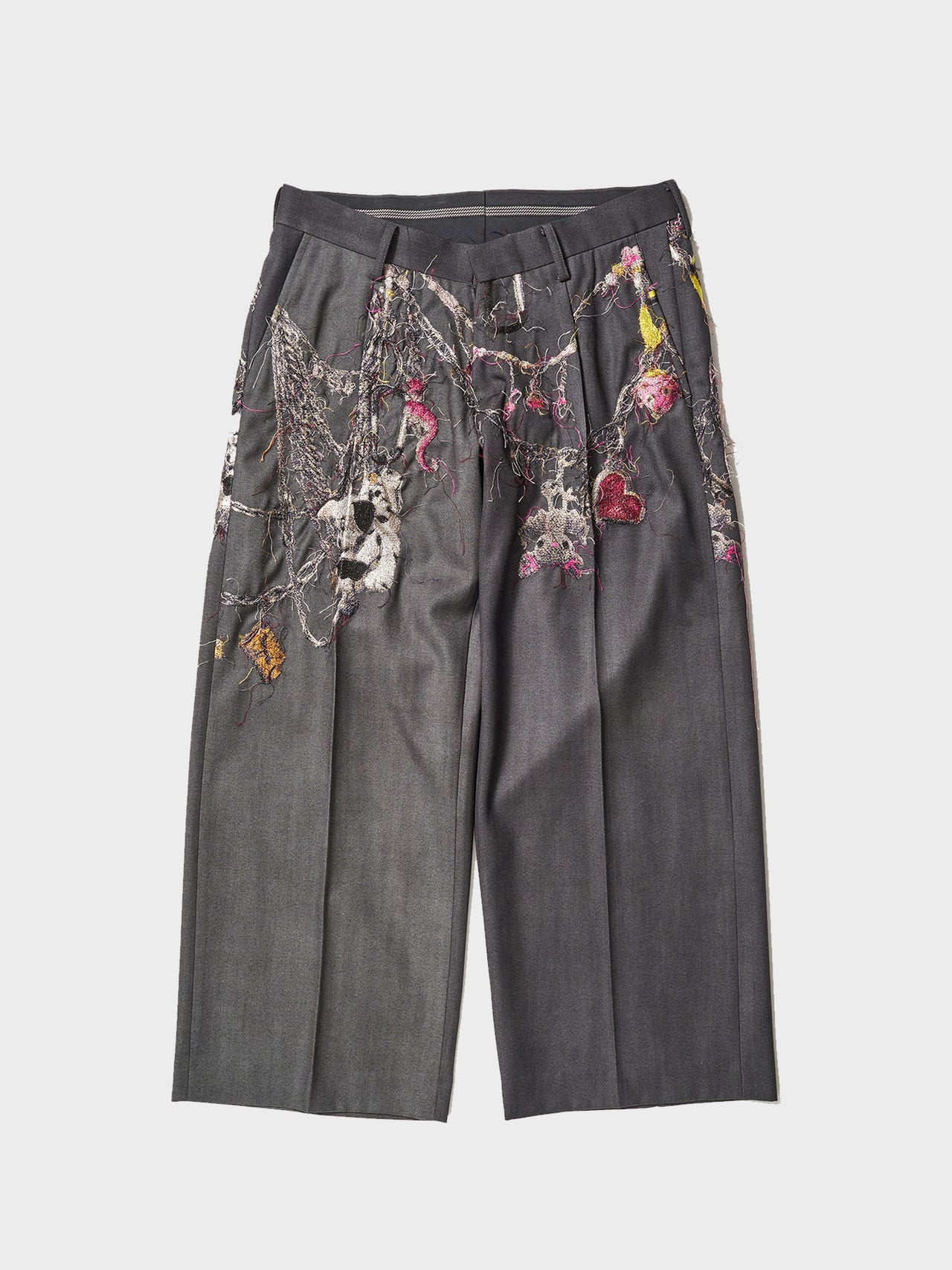 doublet / EMBROIDERD CHAIN TAILORED TROUSERS (CHARCOAL)